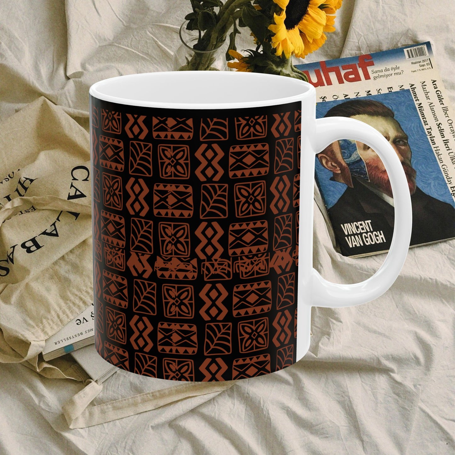 Ceramic Mug 11oz & 15oz_ N7* Series CMUG11OZ&15OZ PT2WW001_ Limited Edition Tribal Pattern Coffee Mug by WestenWaves: