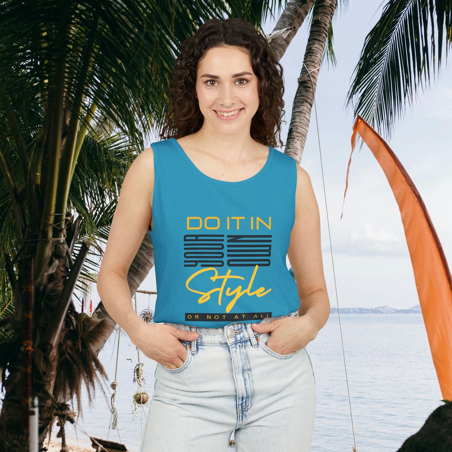 Unisex Garment-Dyed Tank Top_ N2+ Series USGDTT PT2WW015_ Limited Edition Comfort & Style by WesternWaves: