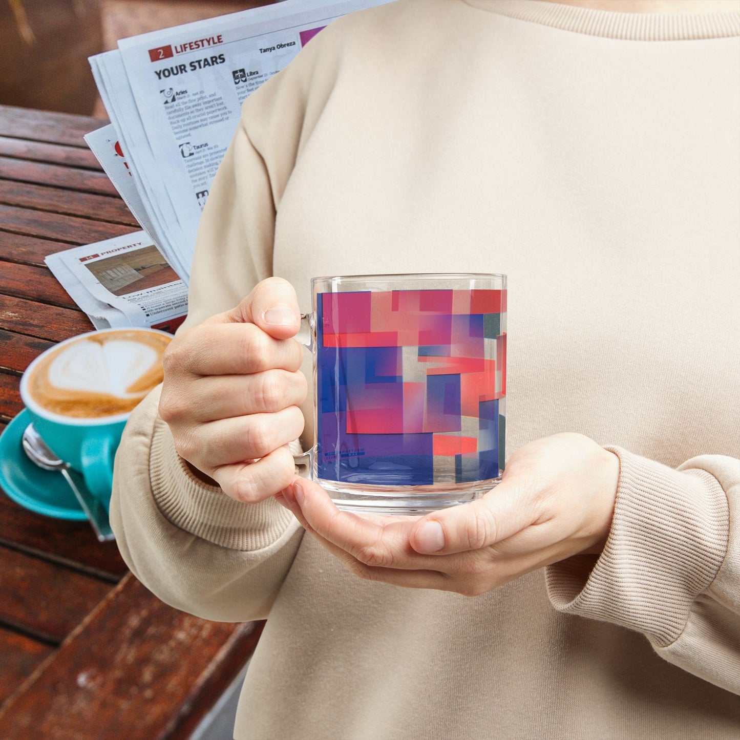 Glass Mug 10oz_ N7+ Series GMUG10OZ PT2WW001_ Limited Edition Coffee Cup for Creative Souls by WesternWaves: