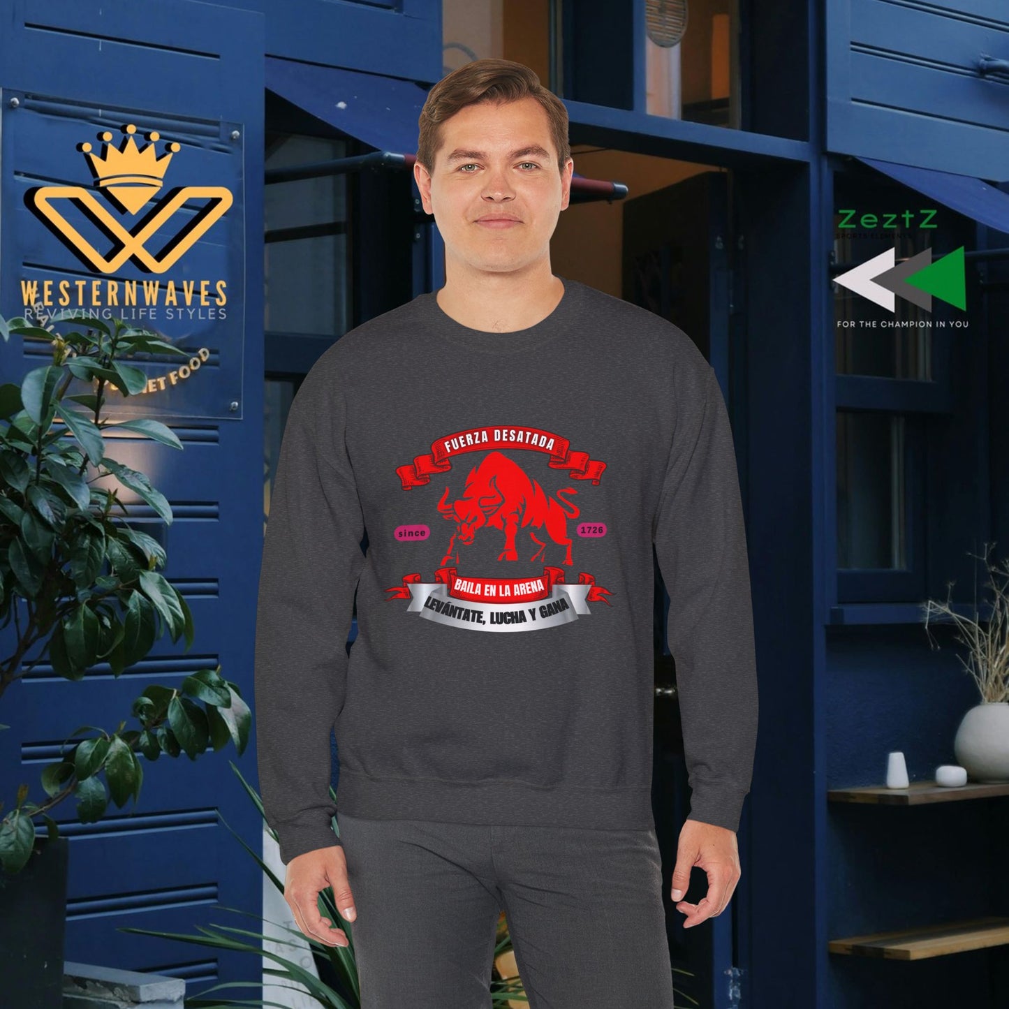 Unisex Heavy Blend™ Crewneck Sweatshirt_ N3+ Series UHBCSS PT2WW038_ Limited Edition Pure Luxury By WesternWaves: