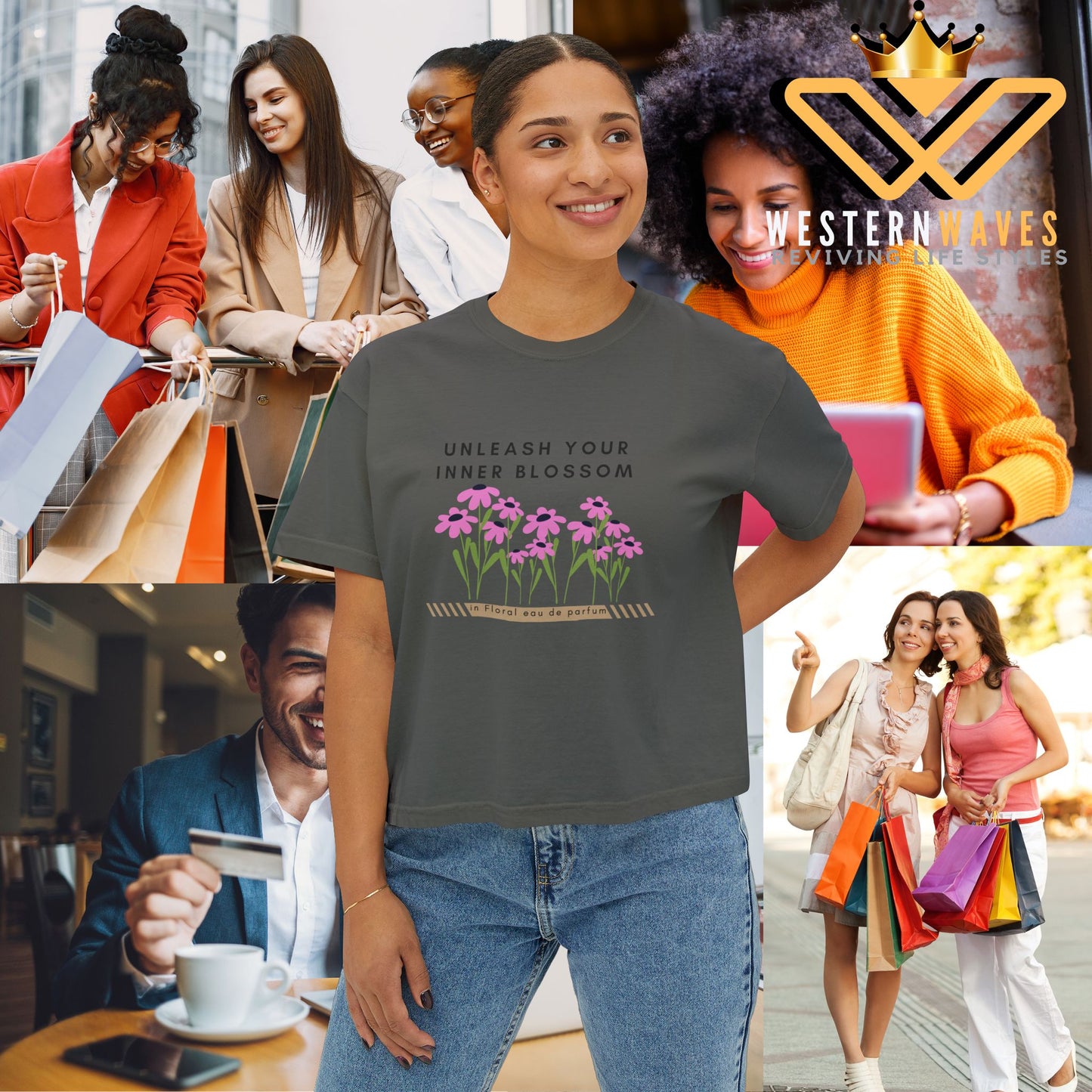 Women's Boxy Tee_ N3+ Series WBTEE PT2WW001_ limited edition by WesternWaves: