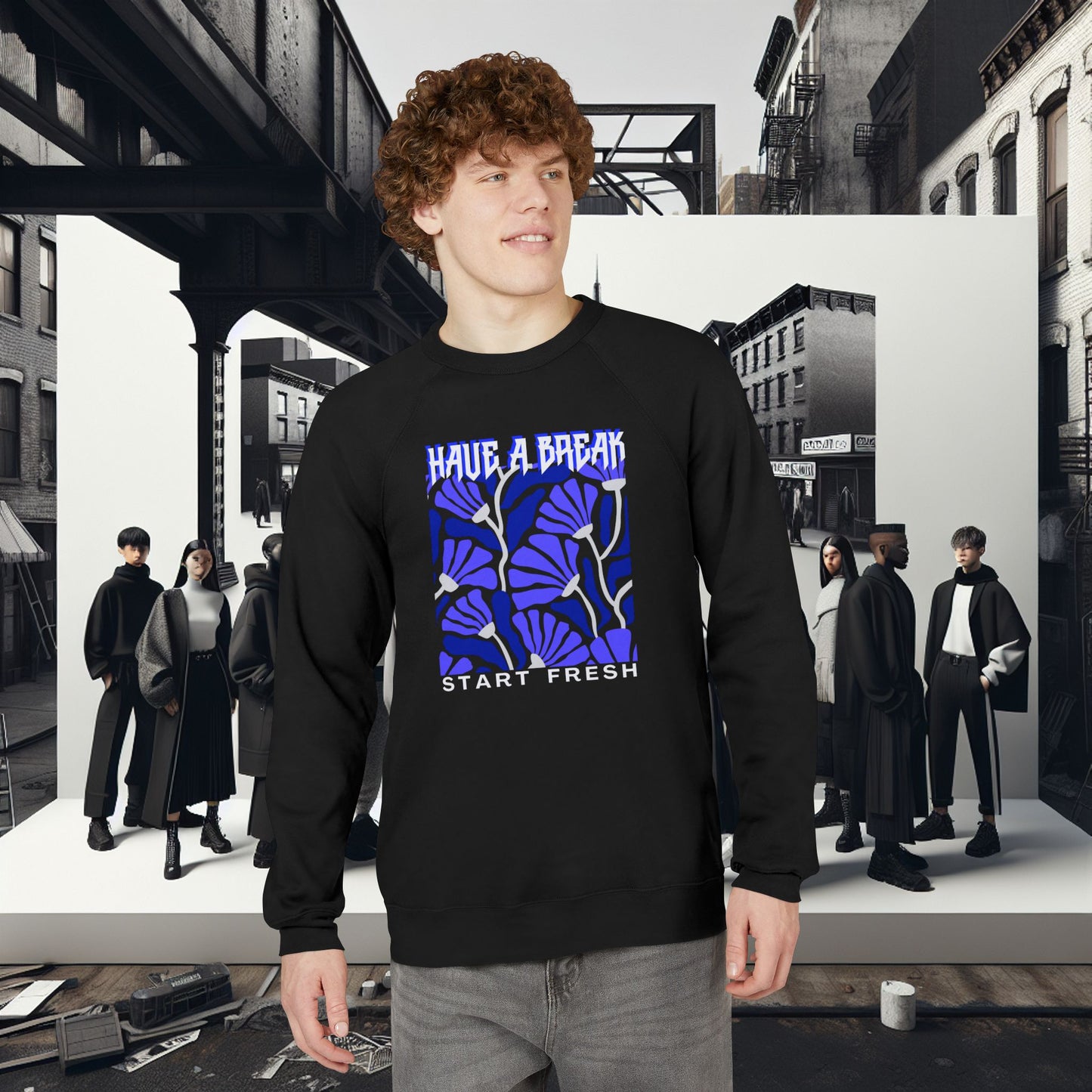 Unisex Sponge Fleece Raglan Sweatshirt_ Series UWD 062_ Limited Edition Cozy Fashion Streewear by WesternWaves:
