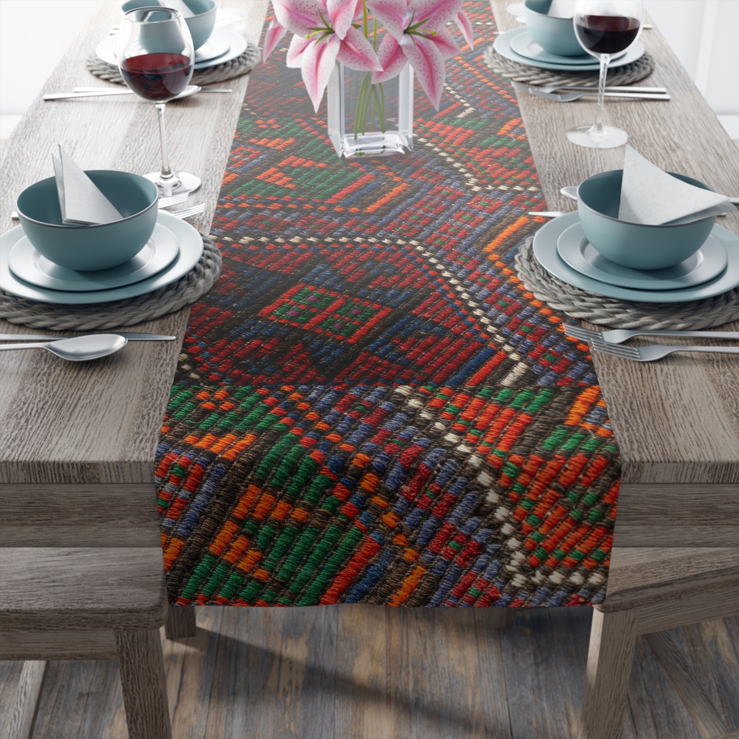 Table Runner (Cotton, Poly)_ Bohemian Chic Table Runner for Stylish Dining_ N7+ Series TRUNNER PT2WW008_ Limited Edition by WesternWaves_
