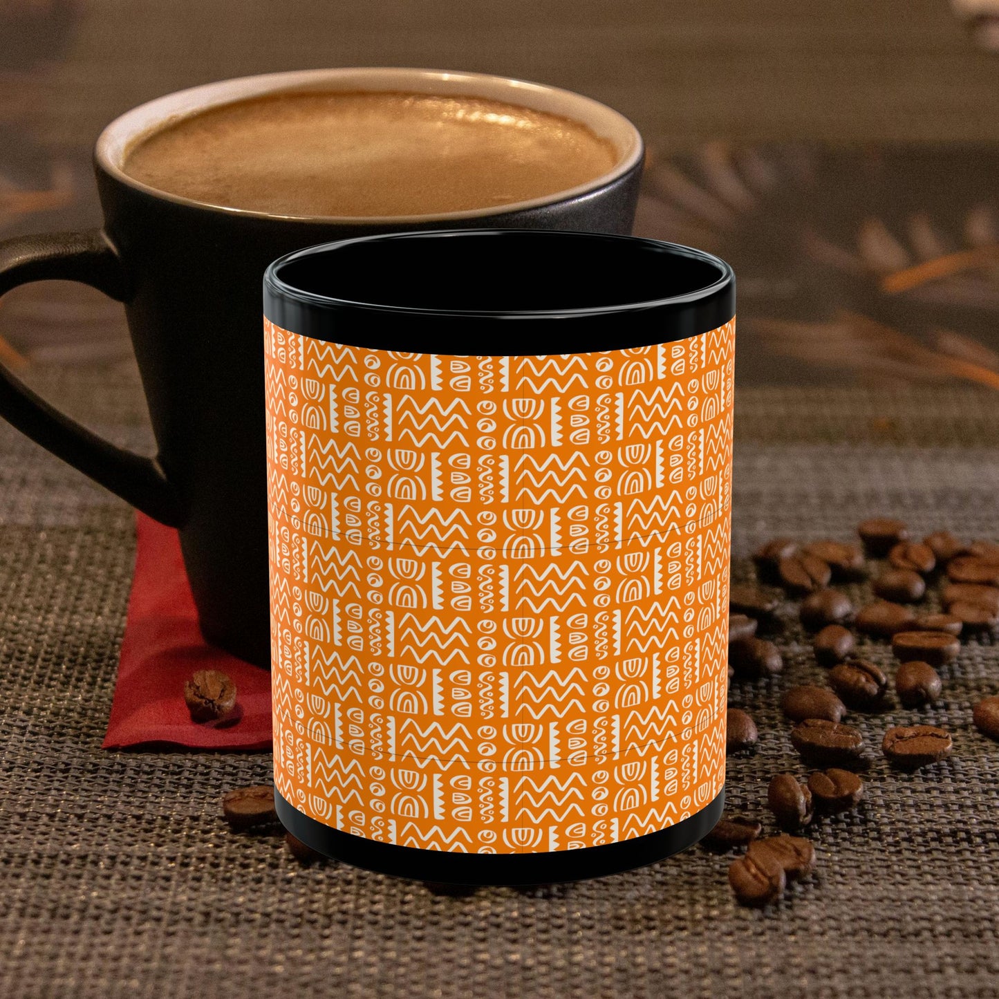 Black Mug (11oz, 15oz)_ N+ Series CBM PT2WW004_ Limited Edition Black Ceramic Mug by WesternWaves