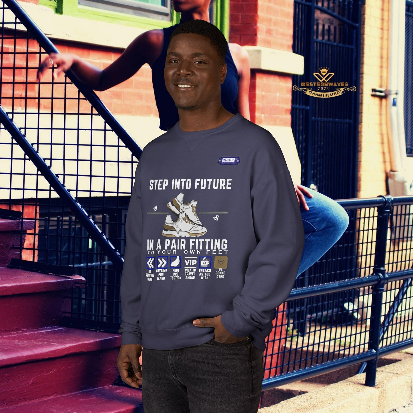 Unisex ComfortWash® Garment Dyed Crewneck Sweatshirt_ N7* Series USCGDCNSS PT2WW001_ Limited Edition Comfort & Retro Flair by WesternWaves:
