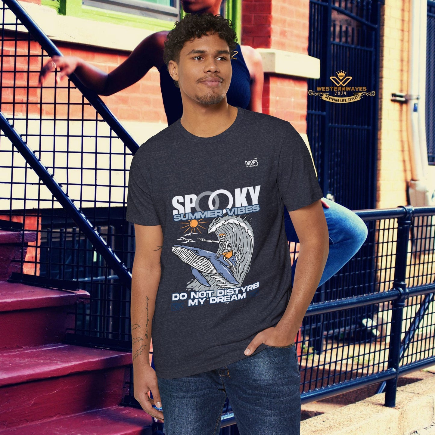 Spooky Summer Vibes Unisex Organic T-Shirt - Eco-Friendly Graphic Tee_ 09 May 2025_ 002