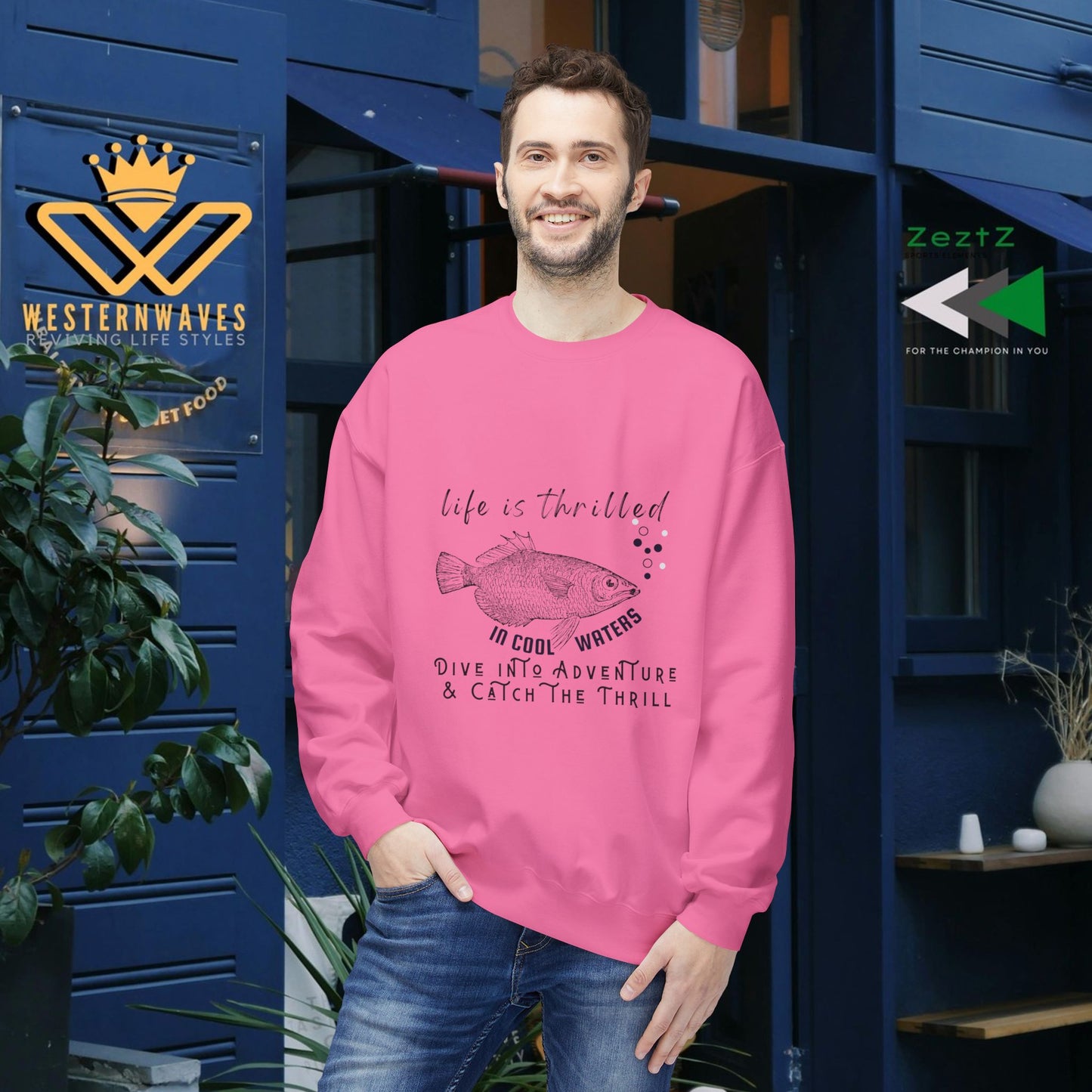 Unisex Midweight Softstyle Fleece Crewneck Sweatshirt_ N3+ Series USMWSSFCNSS PT2WW007_ Limited Edition Stylish Eco-conscious Raw Classic by WesternWaves: