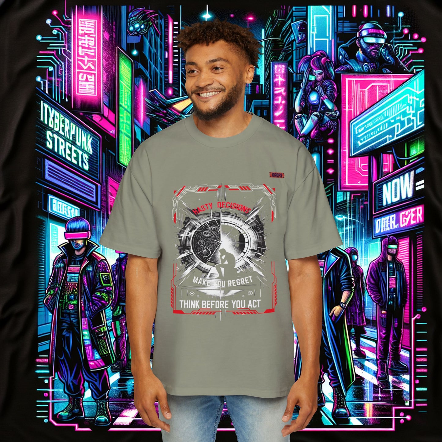 Men's Oversized Graphic Tee_ Series N8+ MENSOSGTEE PT2WW001_ Series SHD 008_ Limited Edition Unique Casual Wear by WesternWaves: