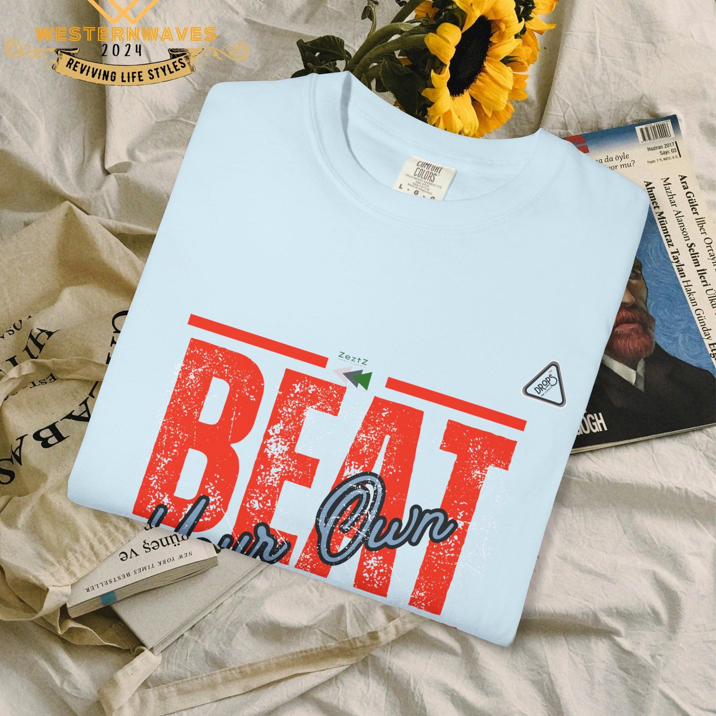 Unisex Garment-Dyed T-shirt_ N2 Series USGDTS PT2WW002_ Comfort Colors 1717_ WesternWaves Limited Edition: