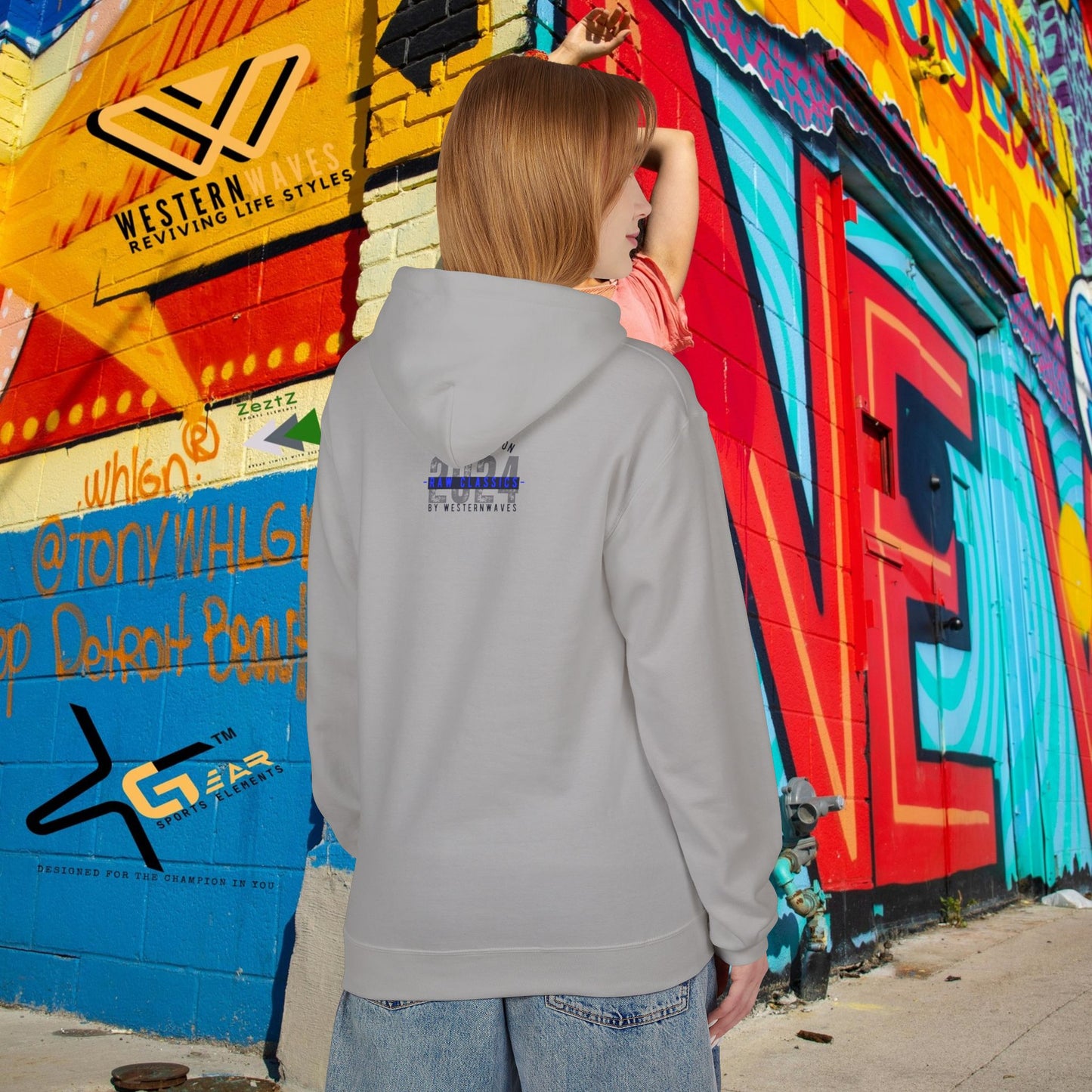 Unisex Midweight Softstyle Fleece Hoodie_ N2+ Series SMWSSFH PT2WW005_Limited Edition Luxuriously Soft 100% Cotton Face by WesternWaves: