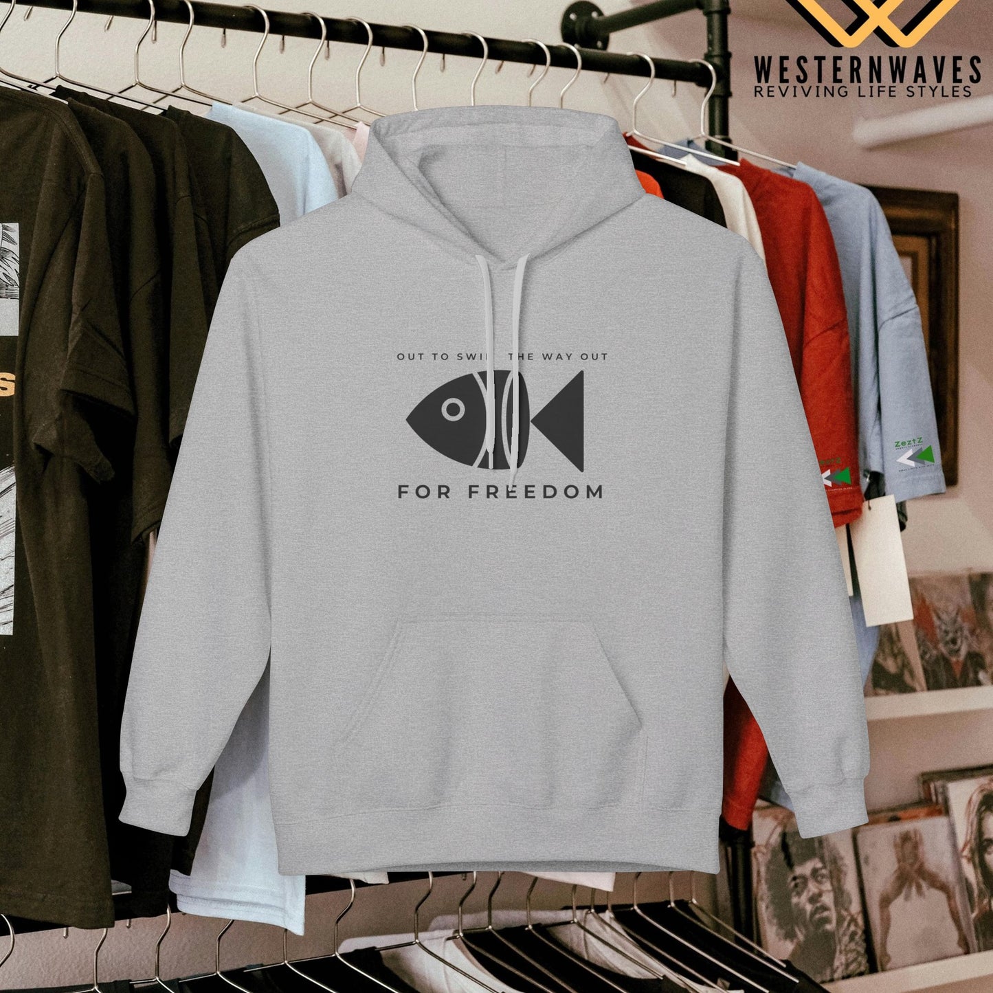 Unisex Midweight Softstyle Fleece Hoodie_ N3+ Series USMWXXFH PI2WW001_ Limited Edition by WesternWaves: