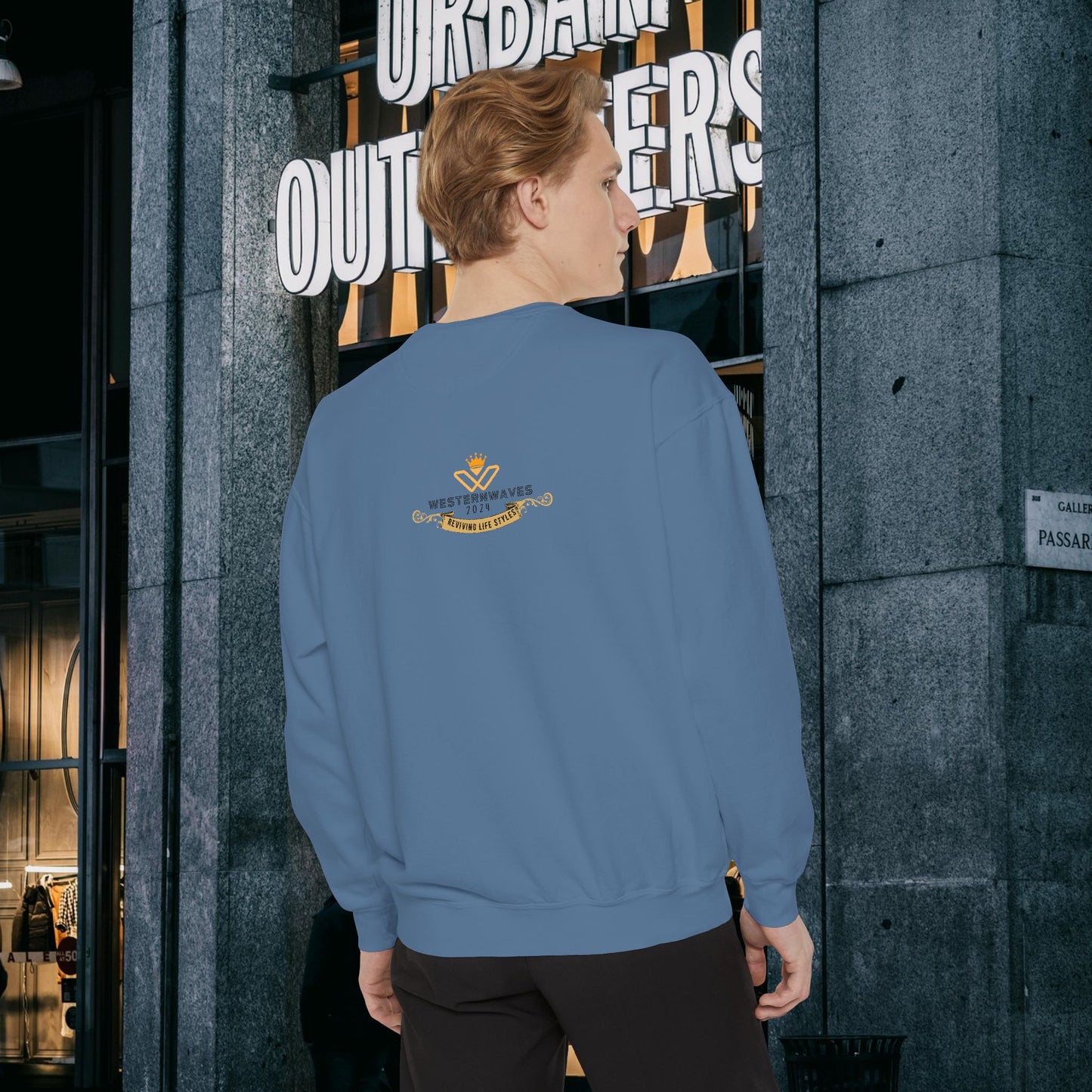 Unisex Garment-Dyed Sweatshirt _ N3+ Series GDSS PT2WW001_ Limited Edition of Both Fashion & Comfortby WesternWaves:
