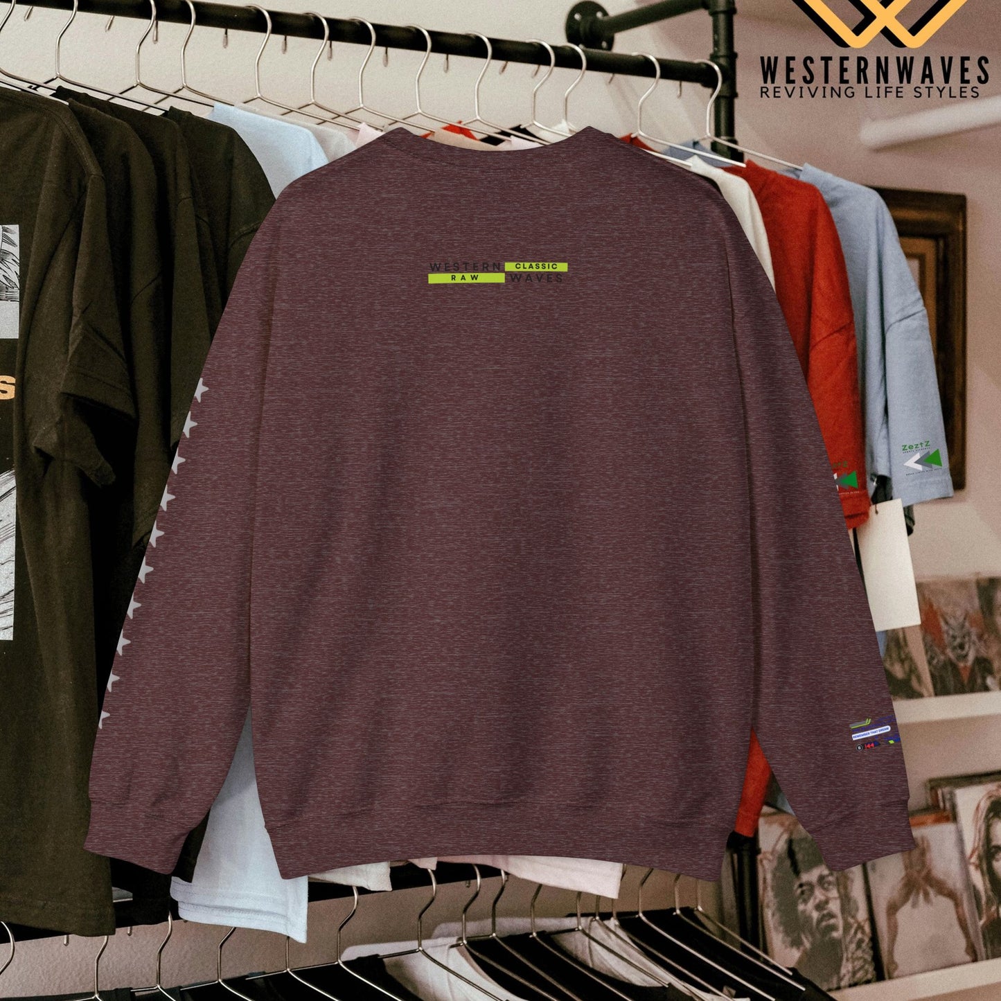 Unisex Heavy Blend™ Crewneck Sweatshirt_ N3+ Series UHBCSS PT2WW035_ Limited Edition Pure Luxury By WesternWaves: