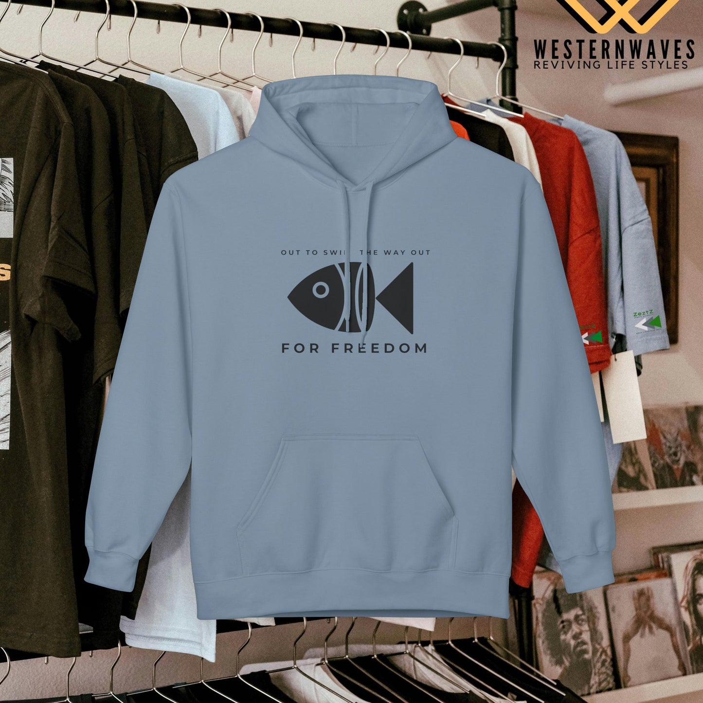 Unisex Midweight Softstyle Fleece Hoodie_ N3+ Series USMWXXFH PI2WW001_ Limited Edition by WesternWaves: