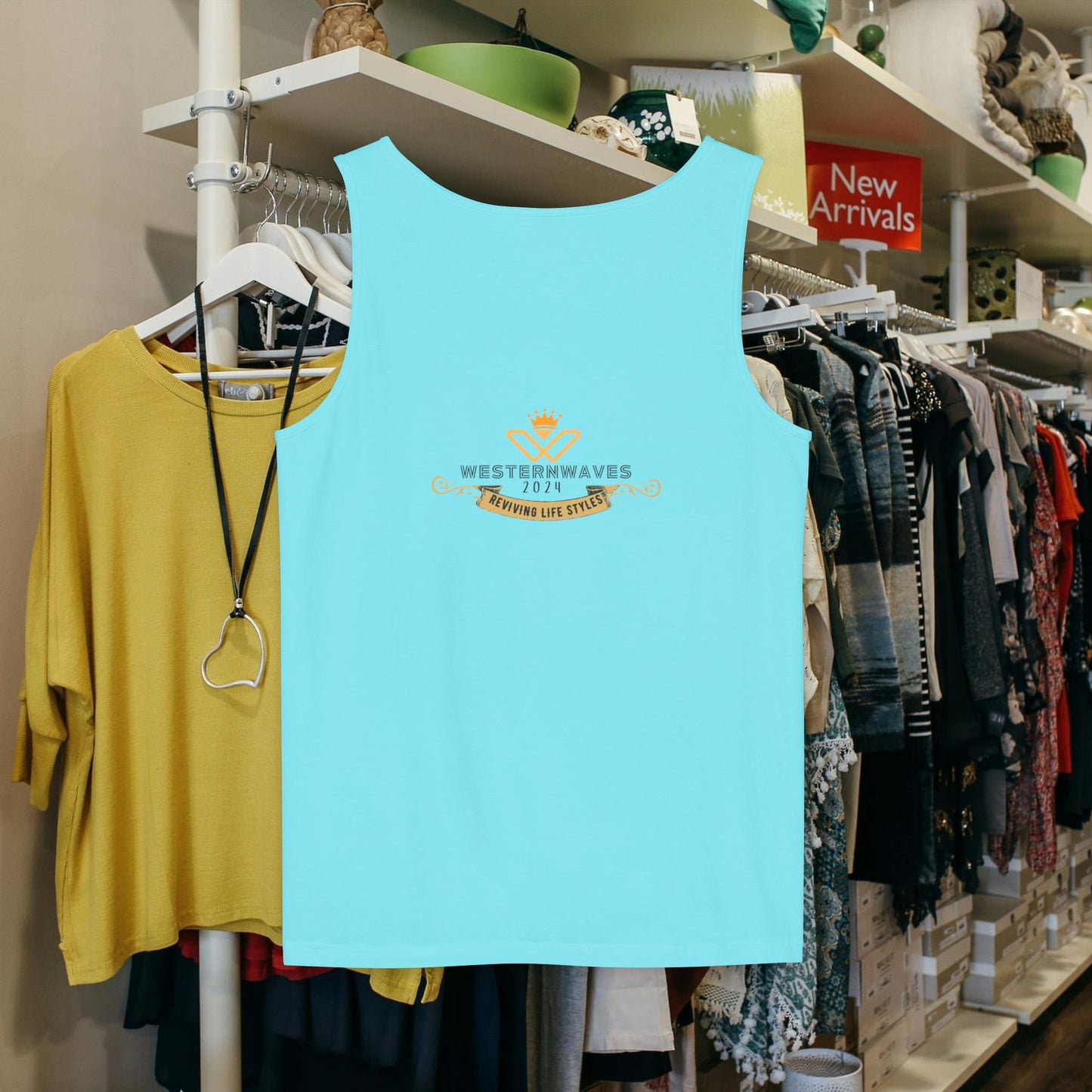 Unisex Garment-Dyed Tank Top_ N2+ Series USGDTT PT2WW015_ Limited Edition Comfort & Style by WesternWaves: