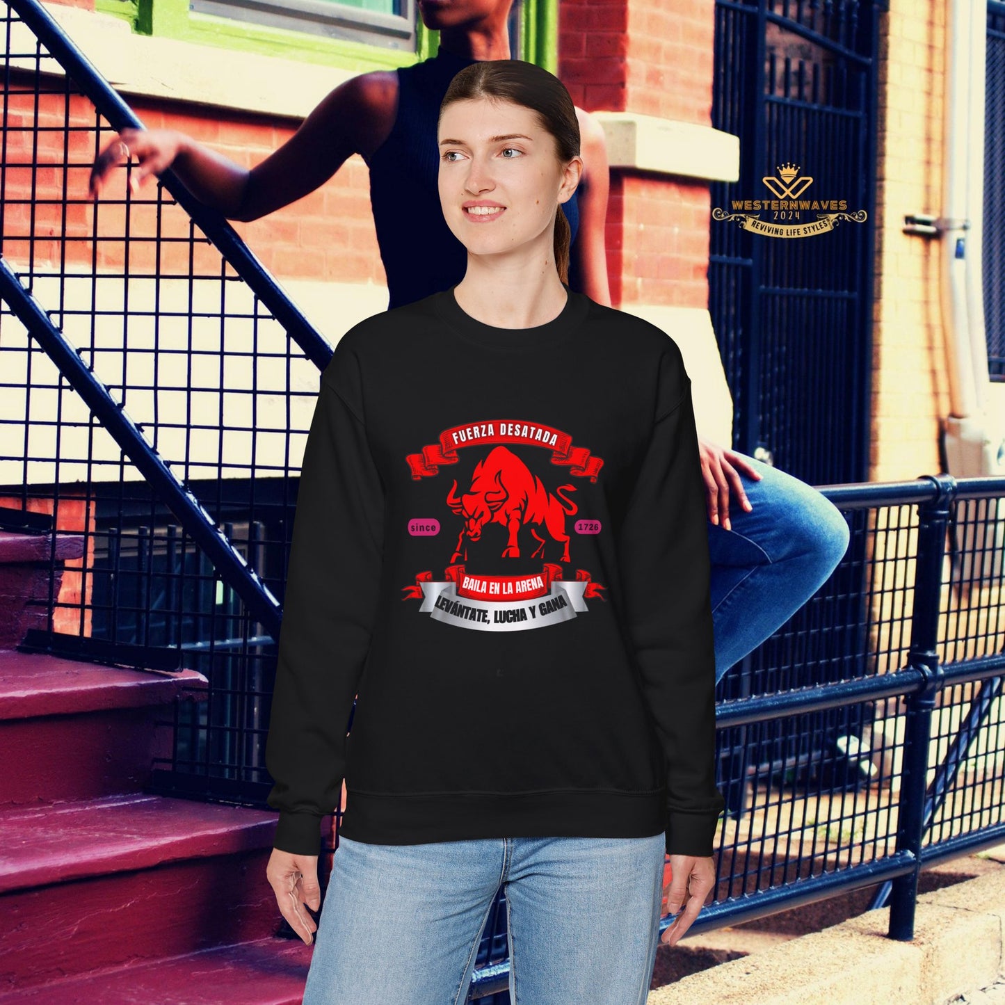 Unisex Heavy Blend™ Crewneck Sweatshirt_ N3+ Series UHBCSS PT2WW038_ Limited Edition Pure Luxury By WesternWaves:
