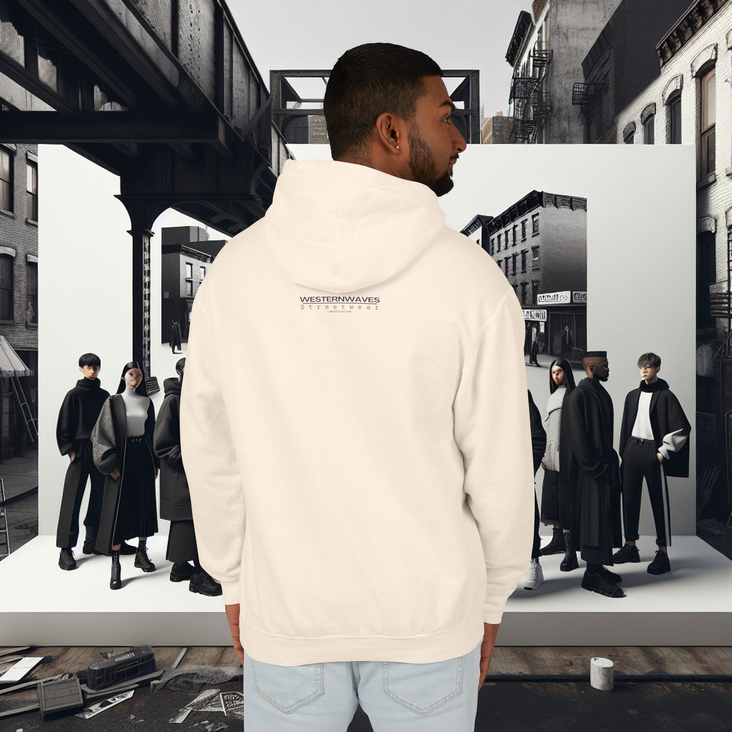 Unisex Lightweight Hooded Sweatshirt_ Series UWD 051_ Limited Edition Raw Streetwear by WesternWaves: