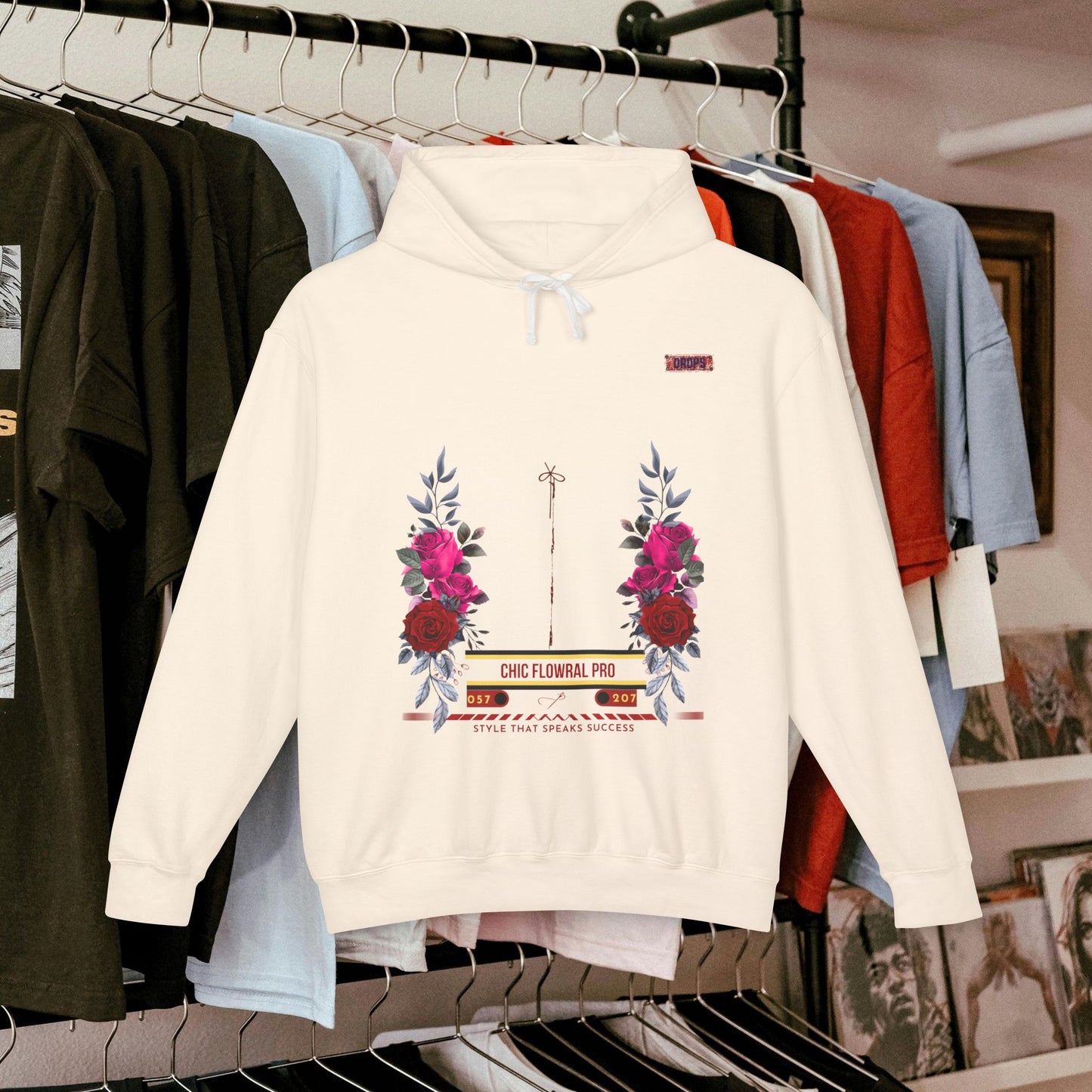 Lightweight Hooded Sweatshirt_ Series UWD 053_ Limited Edition Floral Streetwear by WesternWaves: