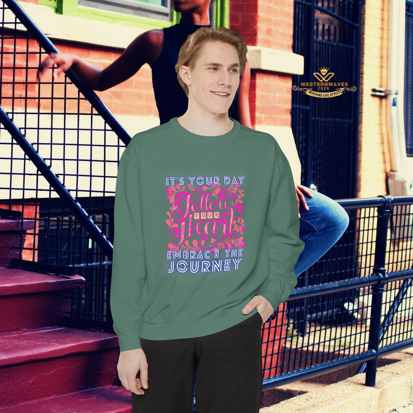 Unisex Garment-Dyed Sweatshirt_ N3+ Series UGDSS PT2WW001_ WesternWaves Limited Edition: