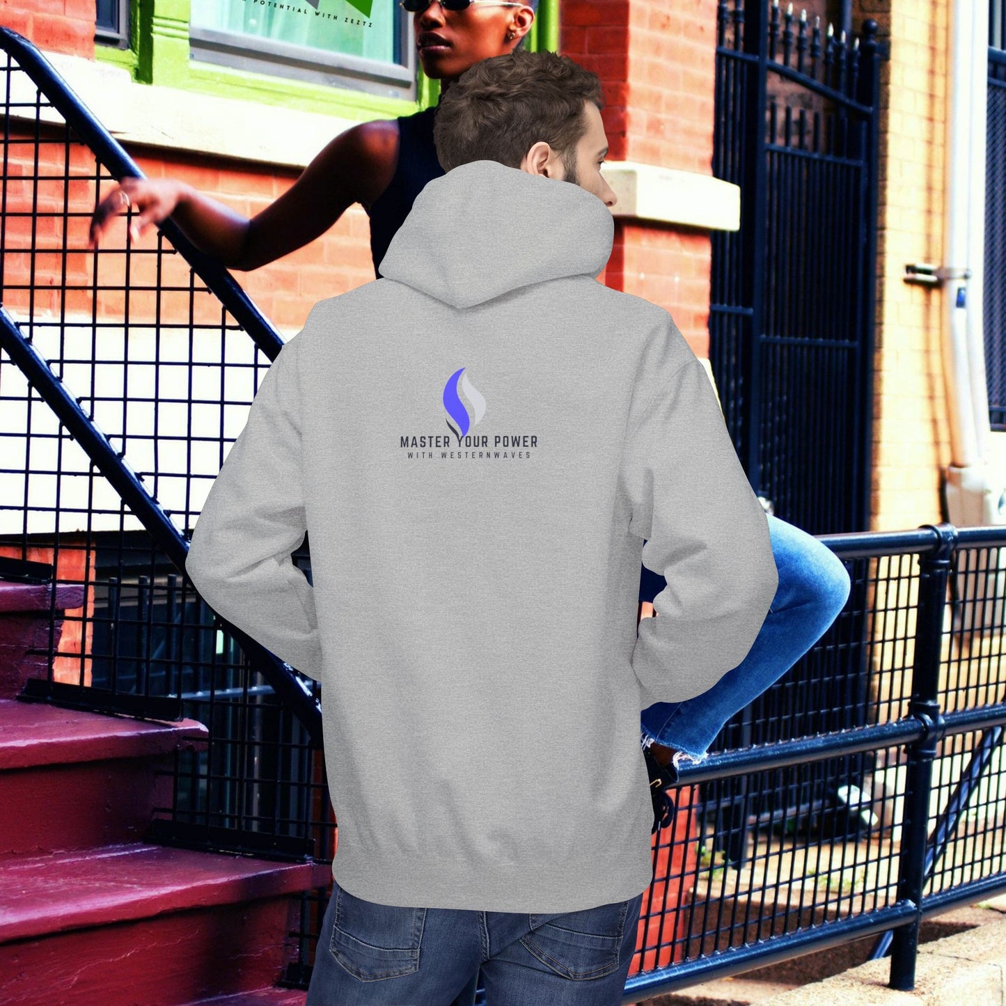 Unisex Midweight Softstyle Fleece Hoodie_ N3+ Series USMWSSFH PT2WW006_ Limited Edition Luxuriously Soft 100% Cotton Face by WesternWaves: