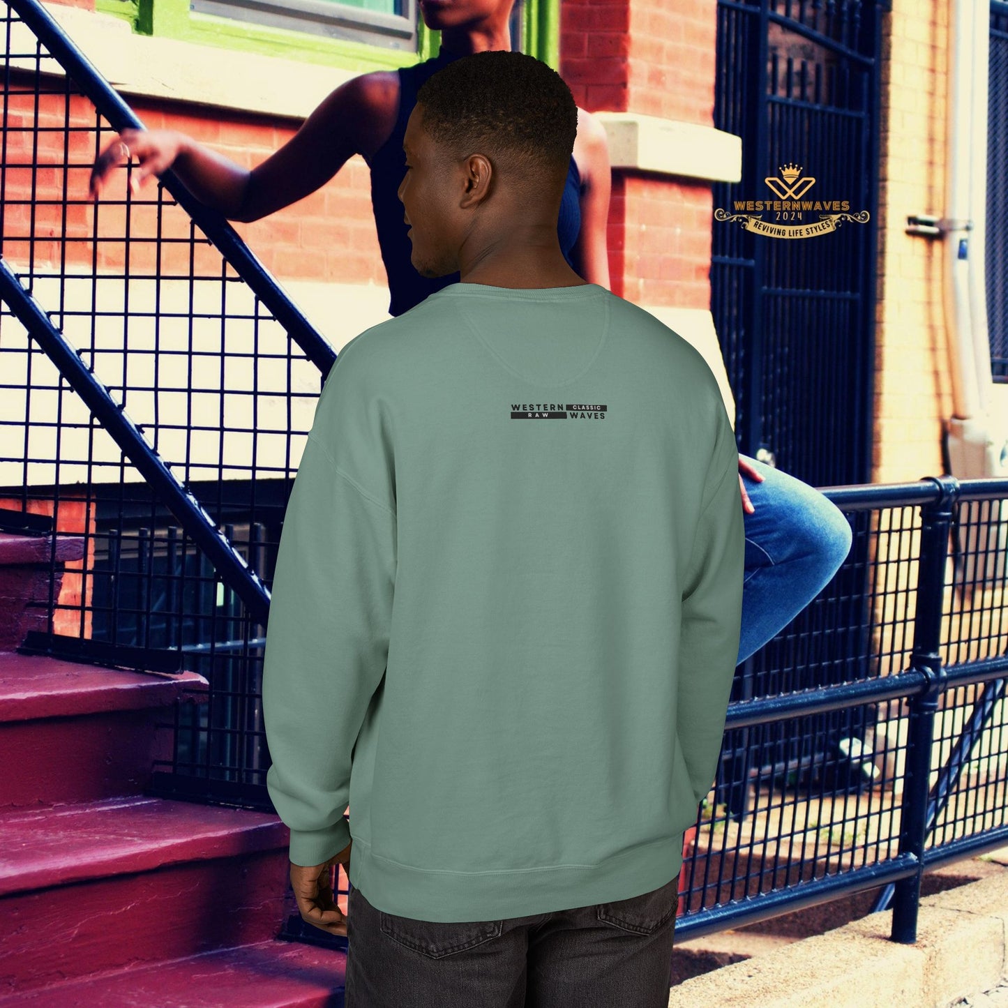 Unisex ComfortWash® Garment Dyed Crewneck Sweatshirt_ N7* Series USCGDCNSS PT2WW001_ Limited Edition Comfort & Retro Flair by WesternWaves:
