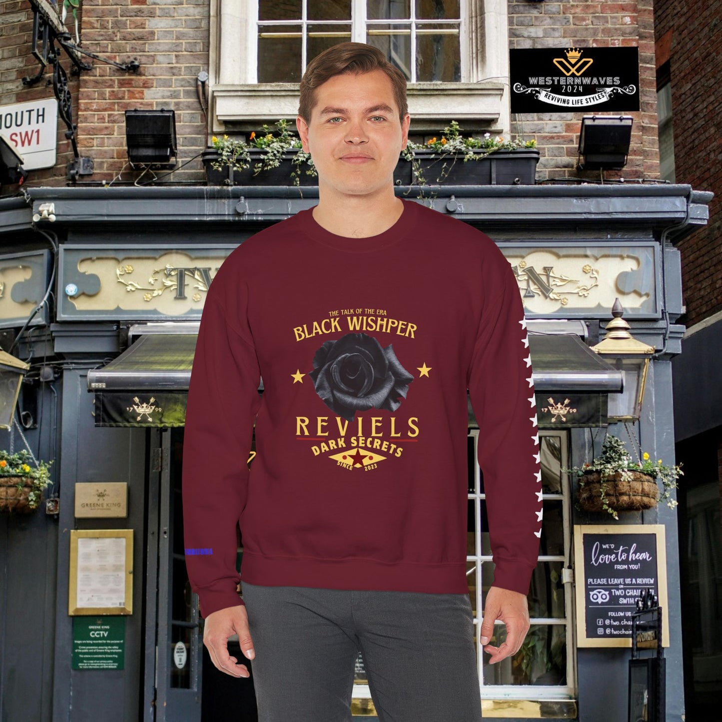 Unisex Heavy Blend™ Crewneck Sweatshirt_ N3+ Series UHBCSS PT2WV011_ Limited Edition Pure Luxury by WesternWaves: