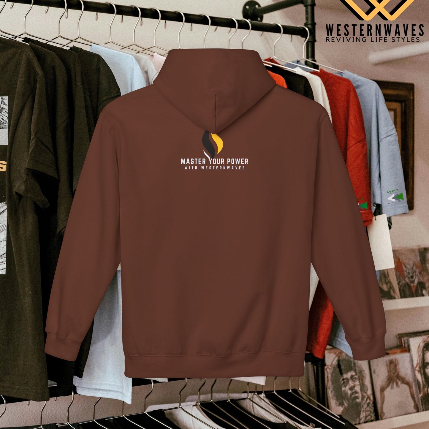 Unisex Midweight Softstyle Fleece Hoodie_ N3+ Series USMWSSFH PT2WW002_ Limited Edition Luxuriously Soft 100% Cotton Face by WesternWaves: