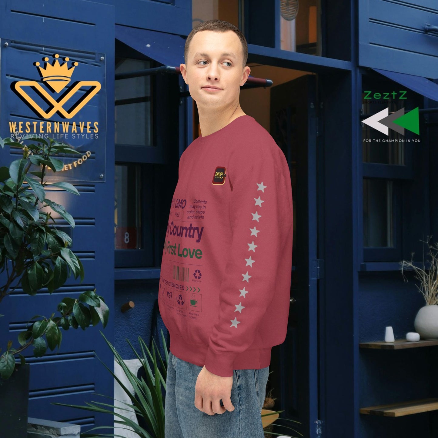 Unisex Lightweight Sweatshirt_ N7+ Series USLWSS PT2WW001_ Limited Edition by WesternWaves:
