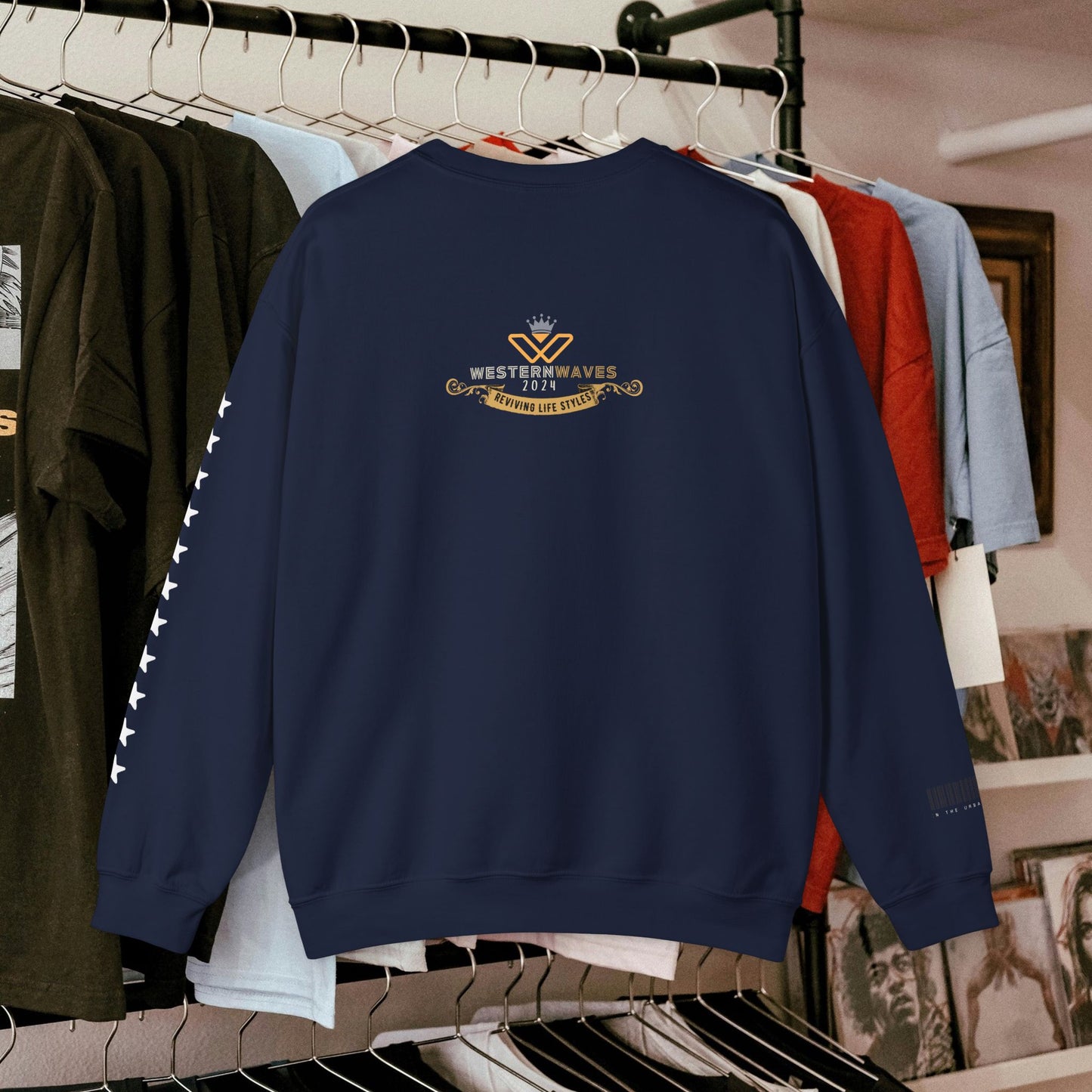 Unisex Heavy Blend™ Crewneck Sweatshirt_ N3+ Series UHBCSS PT2WW006_ Limited Edition Pure Luxury By WesternWaves:
