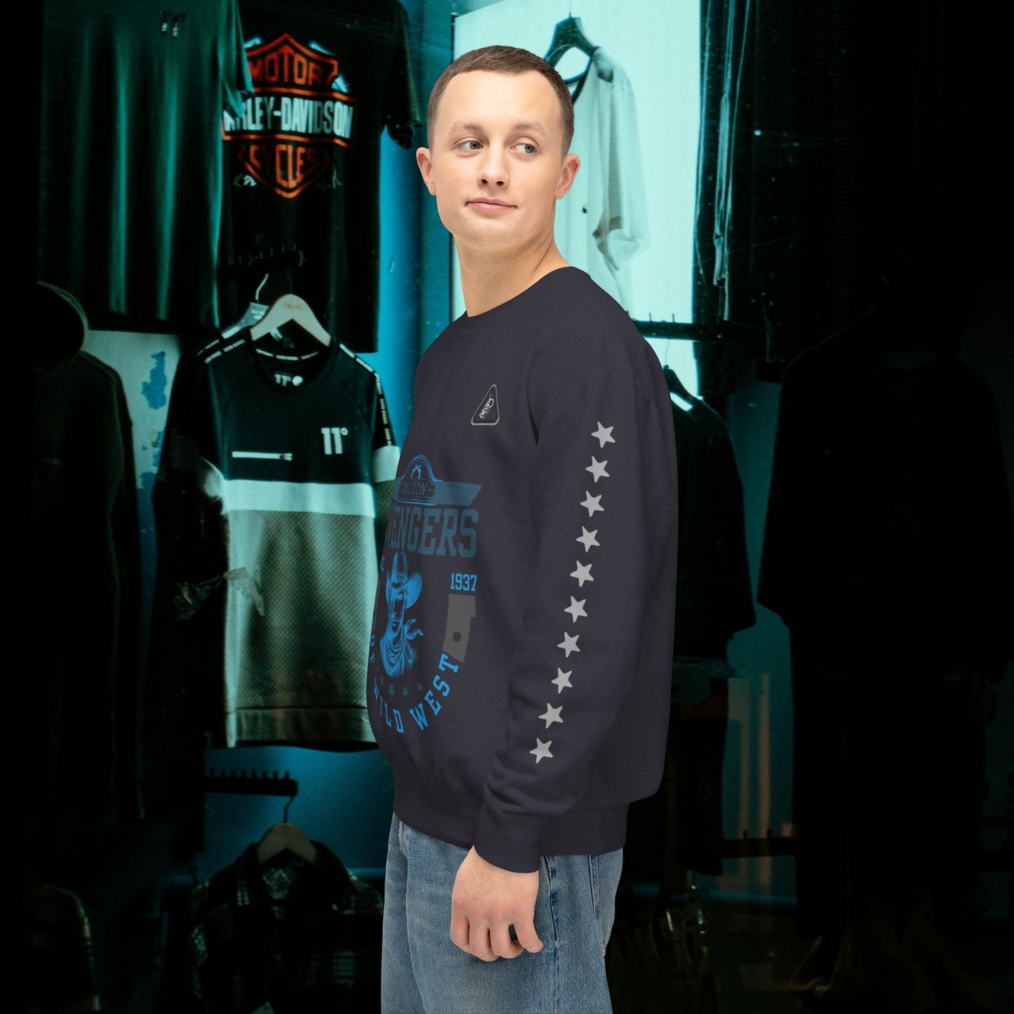 Unisex Lightweight Sweatshirt_ N7* Series USLWSS PT2WW002_ Limited Edition by WesternWaves: