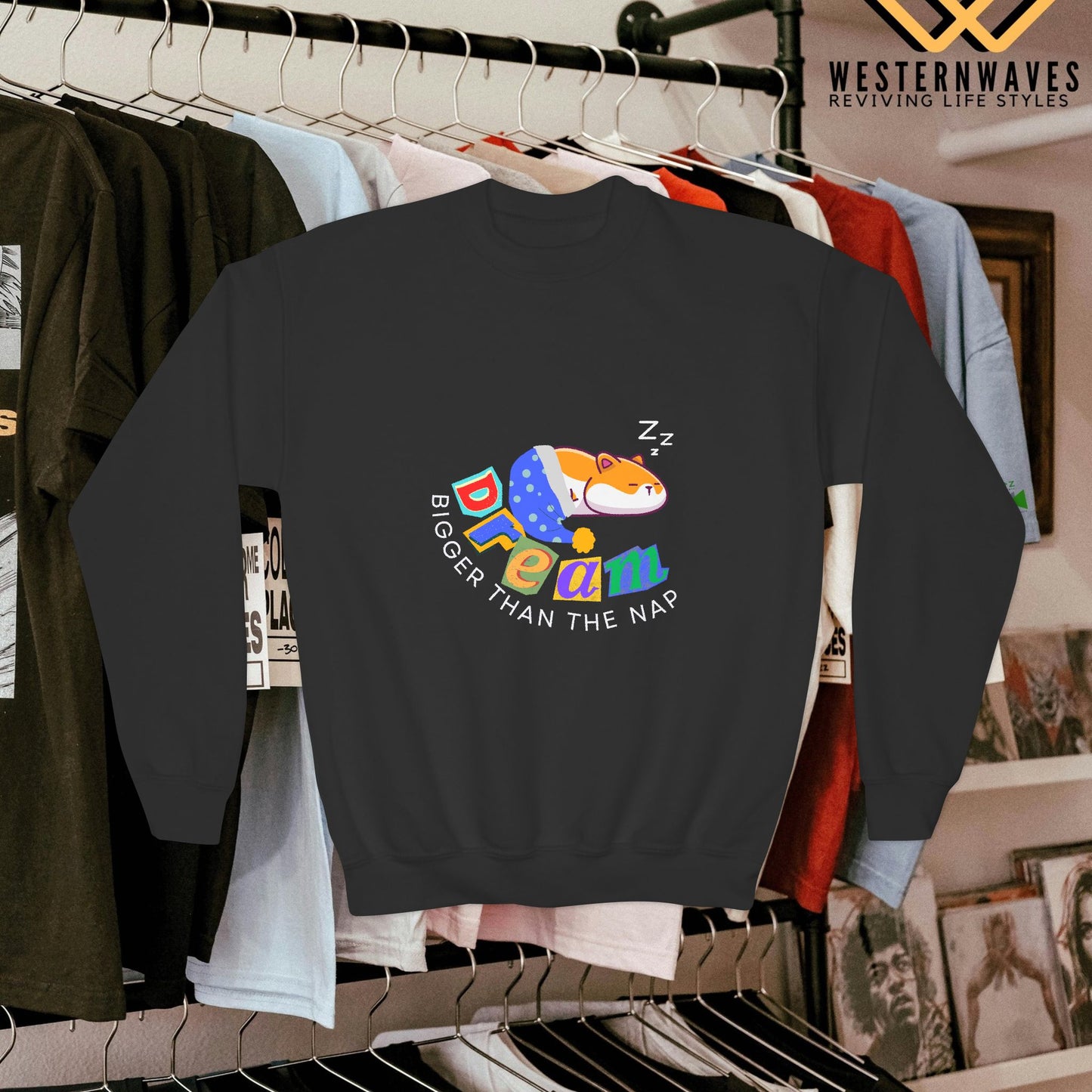 Youth Crewneck Sweatshirt_ N3+ Series YCNSS PT2WW001_ Limited Edition Perfect Companion for the School, Sports & Casual hangouts by WesternWaves: