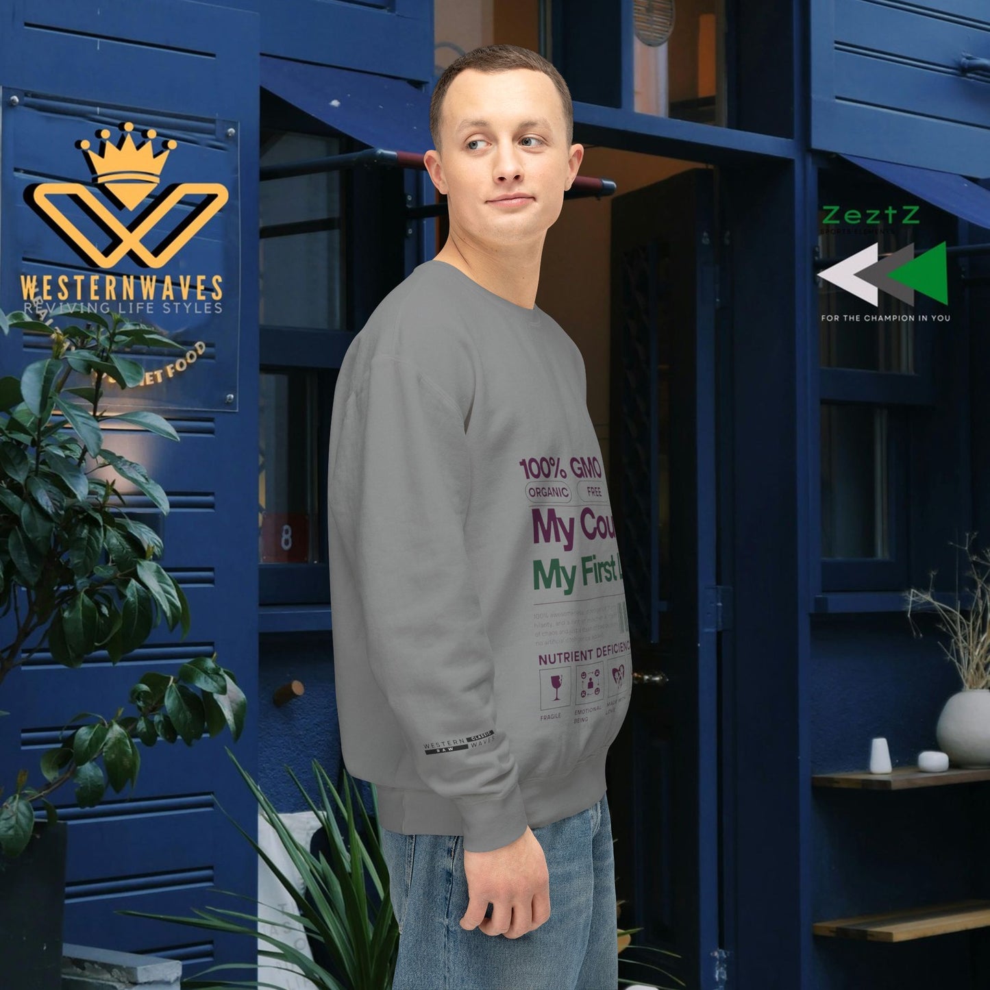 Unisex Lightweight Sweatshirt_ N7+ Series USLWSS PT2WW001_ Limited Edition by WesternWaves: