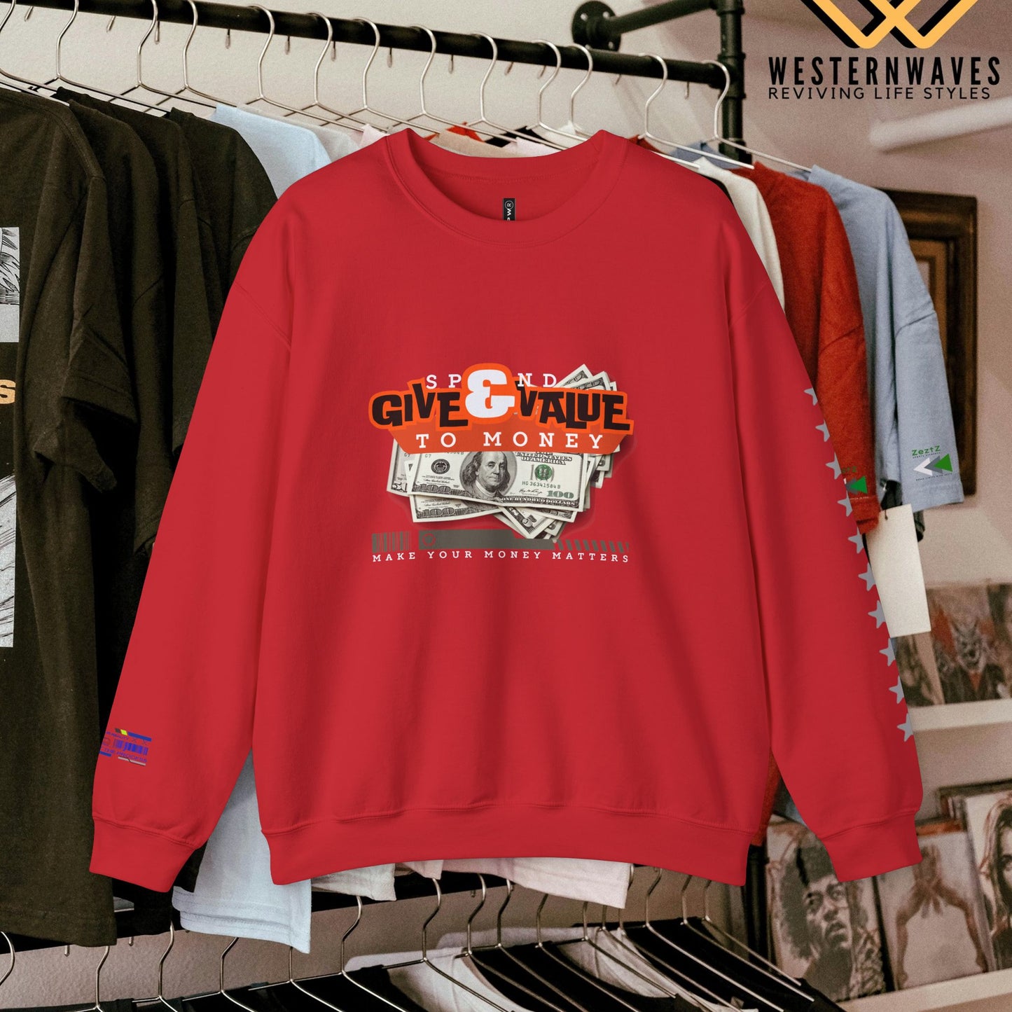 Unisex Heavy Blend™ Crewneck Sweatshirt_ N3+ Series UHBCSS PT2WW035_ Limited Edition Pure Luxury By WesternWaves: