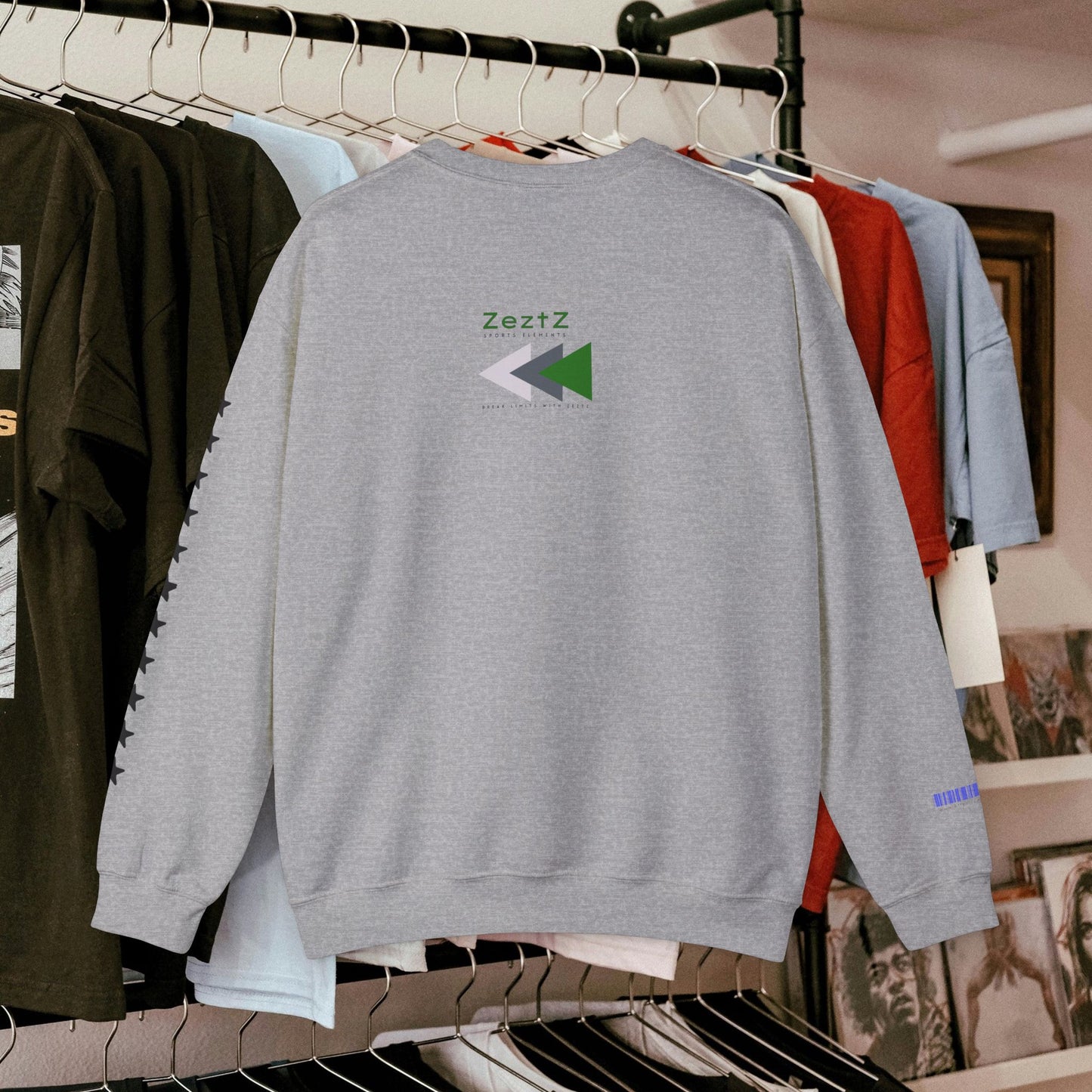 Unisex Heavy Blend™ Crewneck Sweatshirt_ N2+ Sports Series UHBCSS PT2WW008_ Limited Edition ‘Zeztz’ Brand Sports Elements by WesternWaves: