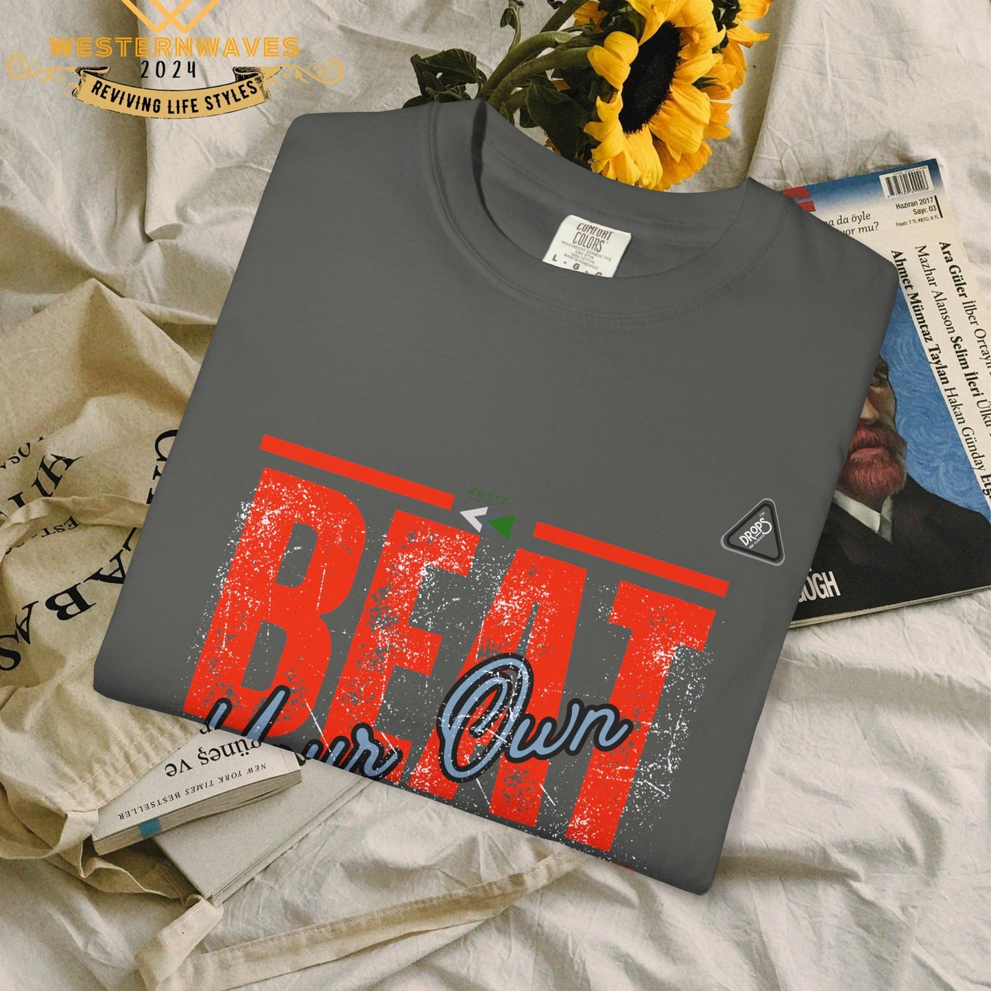 Unisex Garment-Dyed T-shirt_ N2 Series USGDTS PT2WW002_ Comfort Colors 1717_ WesternWaves Limited Edition: