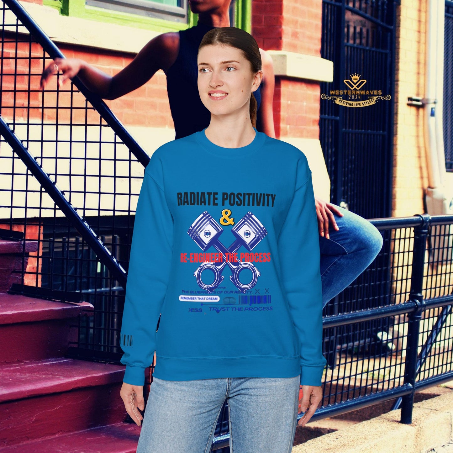Unisex Heavy Blend™ Crewneck Sweatshirt_ N2+ Series UHBCSS PT2WW003_ Limited Edition Pure Luxury by WesternWaves: