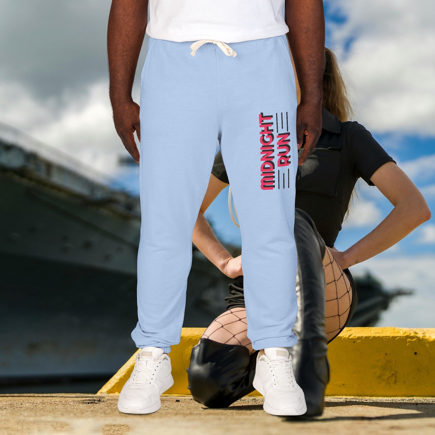 Unisex Fleece Sweatpants with Playful Design_ Series UWD 080_ Limited Edition Cozy Lounge Pants by WesternWaves: