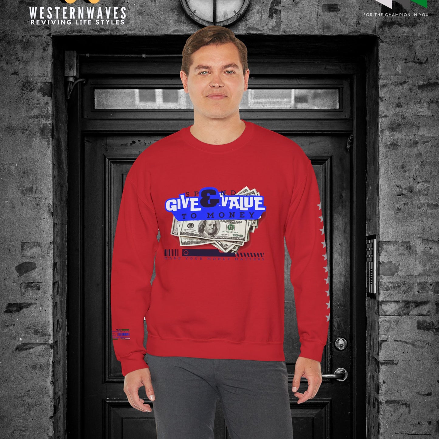 Unisex Heavy Blend™ Crewneck Sweatshirt_ N3+ Series UHBCSS PT2WW036_ Limited Edition Pure Luxury By WesternWaves: