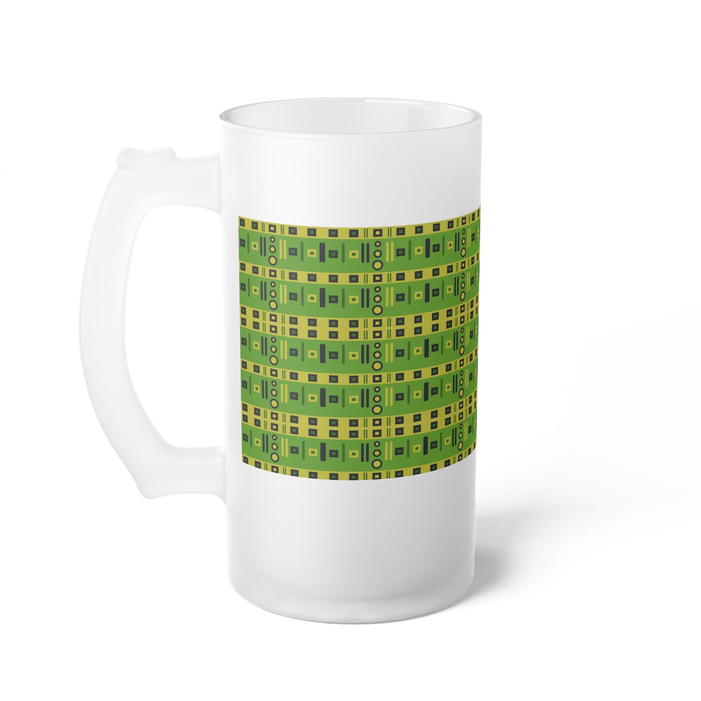 Frosted Glass Beer Mug - Stylish Sipping Essential_ N3+ Series FGBM PT2WW019_ Limited Edition by WesternWaves: