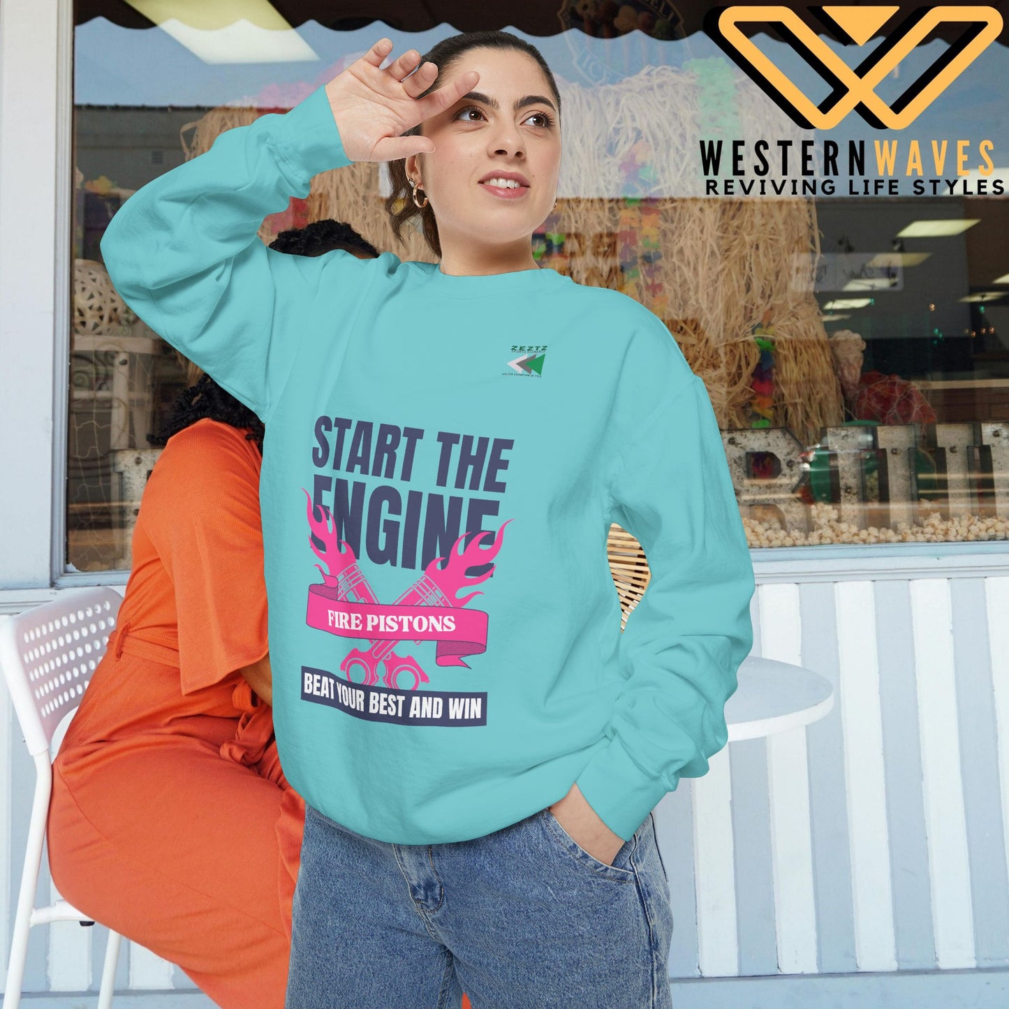 Unisex Garment-Dyed Sweatshirt_ N2 Series USGDSS PT2WW002_ Limited Edition Masterpiece of ‘ZeztZ’ Sports Brand _ Luxury & Casual Comfort by WesternWaves:
