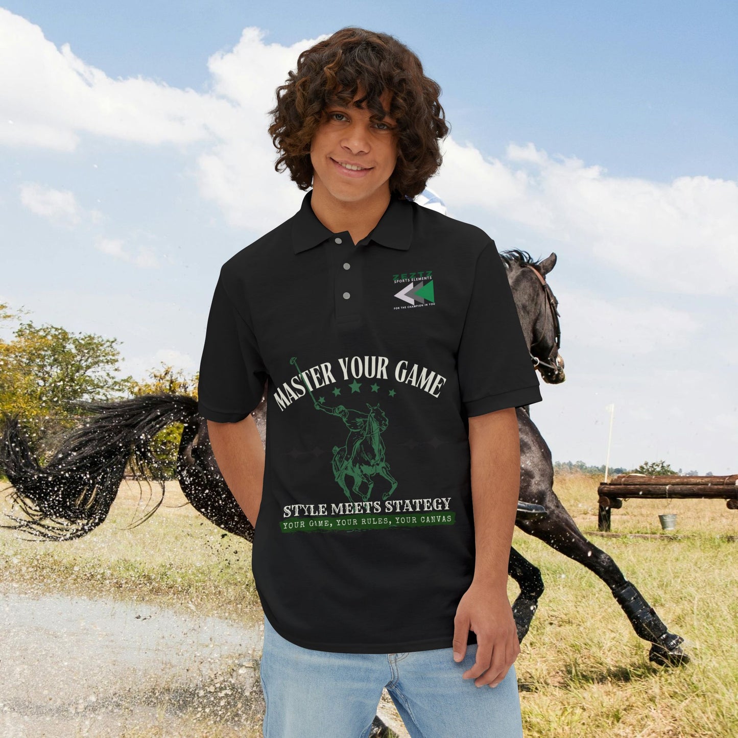 Men's Piqué Polo Classic Shirt – N2 Series MPPOLOCS PT2WW003_ Limited Edition Timeless Elegance of ‘Zeztz' Sports Brand by WesternWaves: