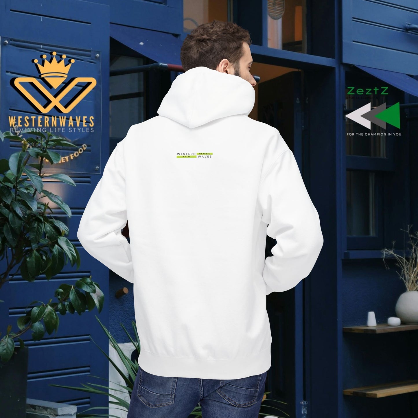 Unisex Midweight Softstyle Fleece Hoodie_ N3+ Series USMWSSFH PT2WW001_ Limited Edition Luxuriously Soft 100% Cotton Face by WesternWaves: