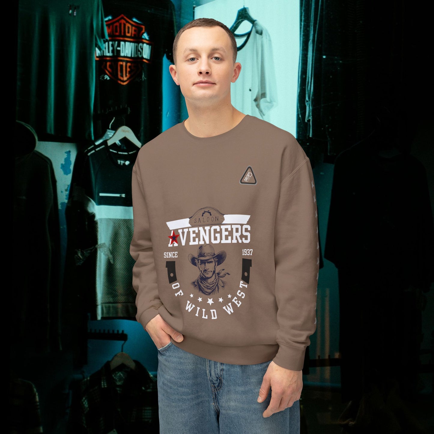 Unisex Lightweight Sweatshirt_ N7* Series USLWSS PT2WW002_ Limited Edition by WesternWaves: