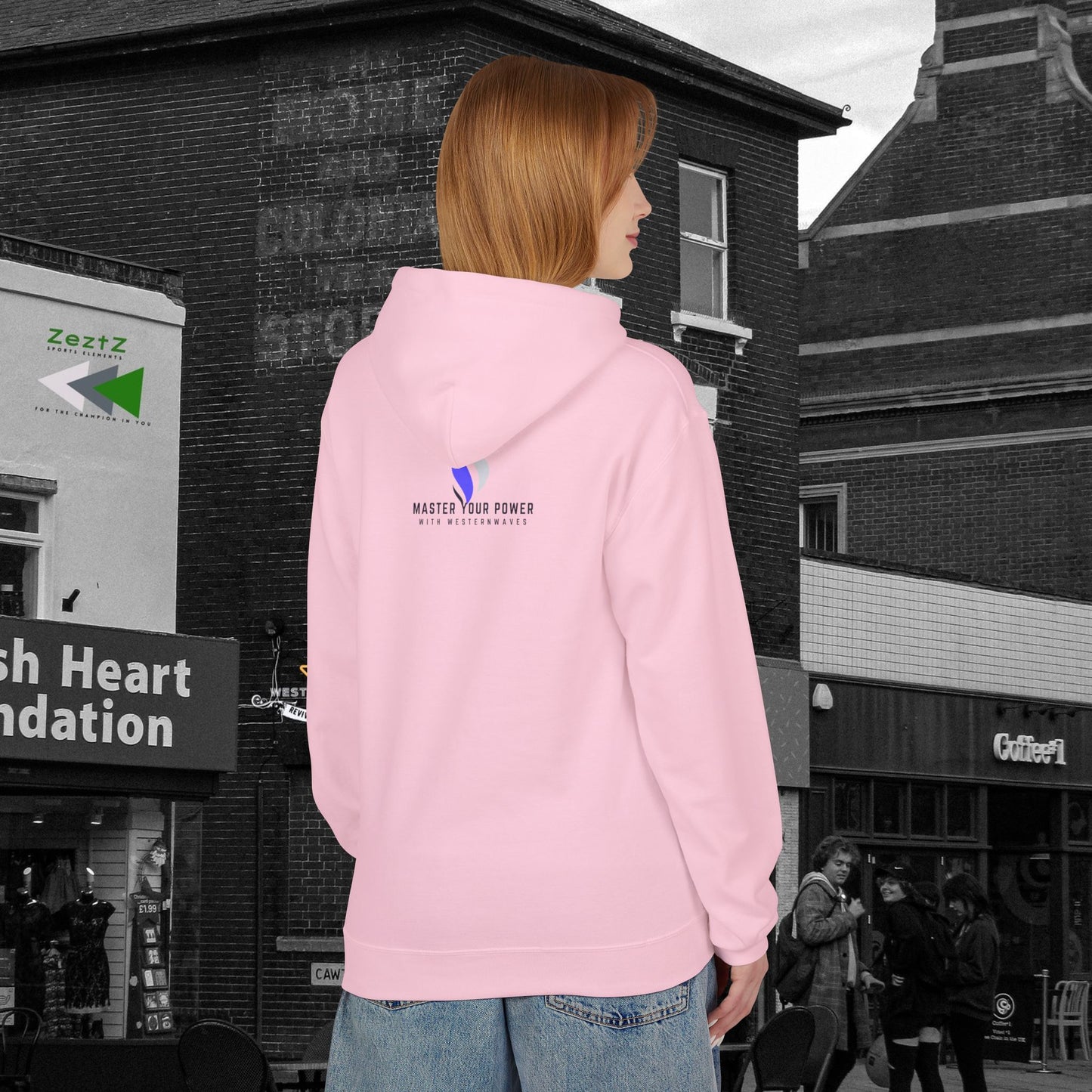 Unisex Midweight Softstyle Fleece Hoodie_ N3+ Series USMWSSFH PT2WW003_ Limited Edition Luxuriously Soft 100% Cotton Face by WesternWaves: