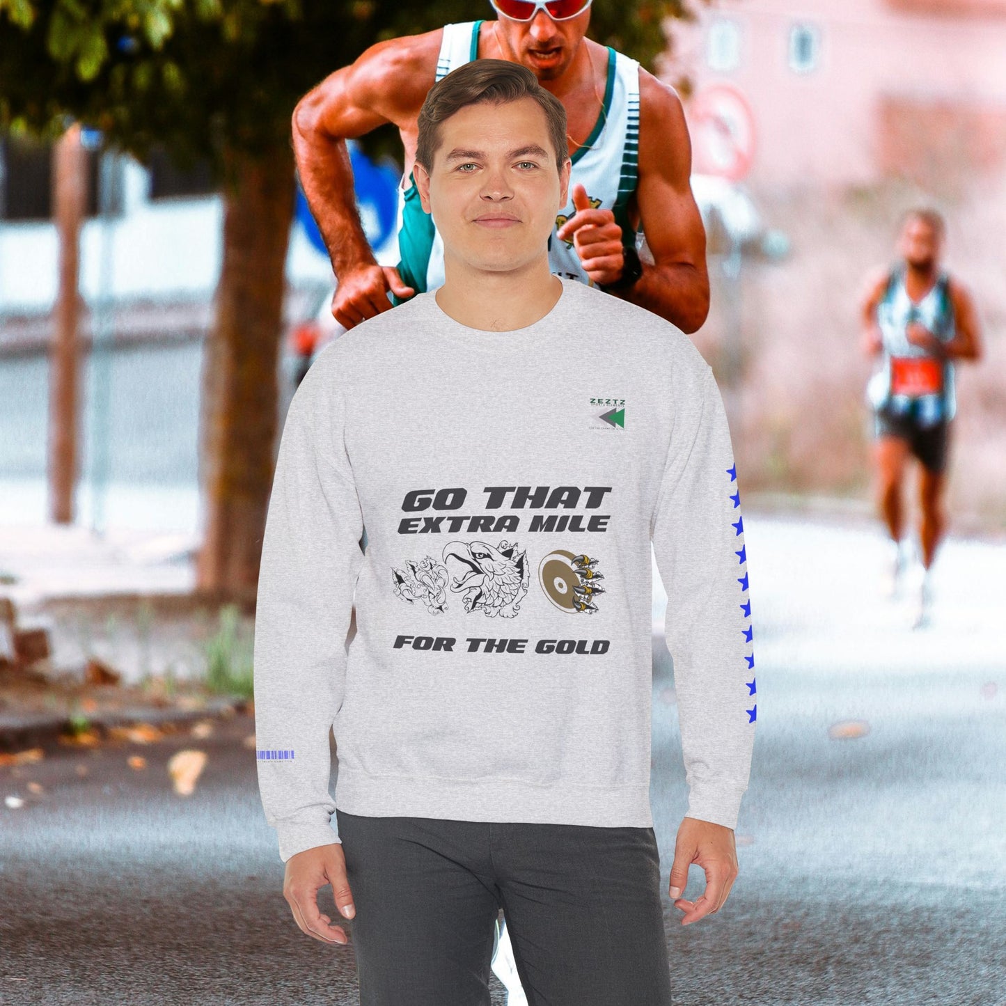Unisex Heavy Blend™ Crewneck Sweatshirt_ N2 Sports Series UHBCSS PT2WW005_ Limited Edition ‘Zeztz’ Brand Sports Elements by WesternWaves: