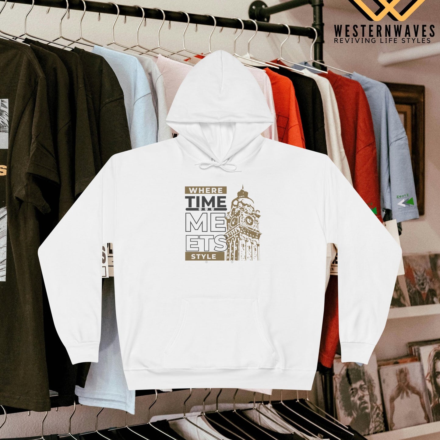 Unisex EcoSmart® Pullover Hoodie Sweatshirt_ N3+ Series USESPOHSS PT2WW001_ Limited Edition Perfect Blend of Comfort, Style, & Sustainability by WesternWaves: