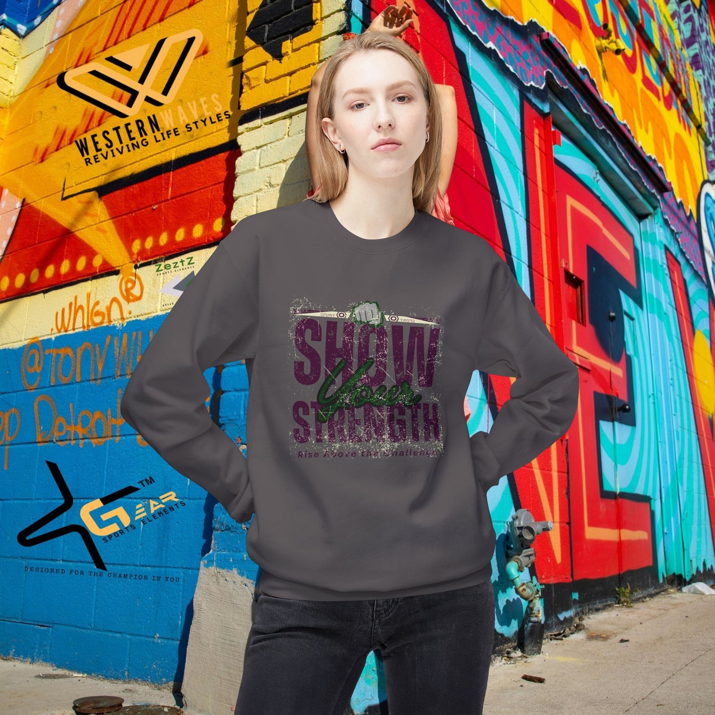 Unisex Midweight Softstyle Fleece Crewneck Sweatshirt_ N2+ Series USMWSSFCNSS PT2WW010_ Limited Edition Stylish Eco-conscious Raw Classic by WesternWaves: