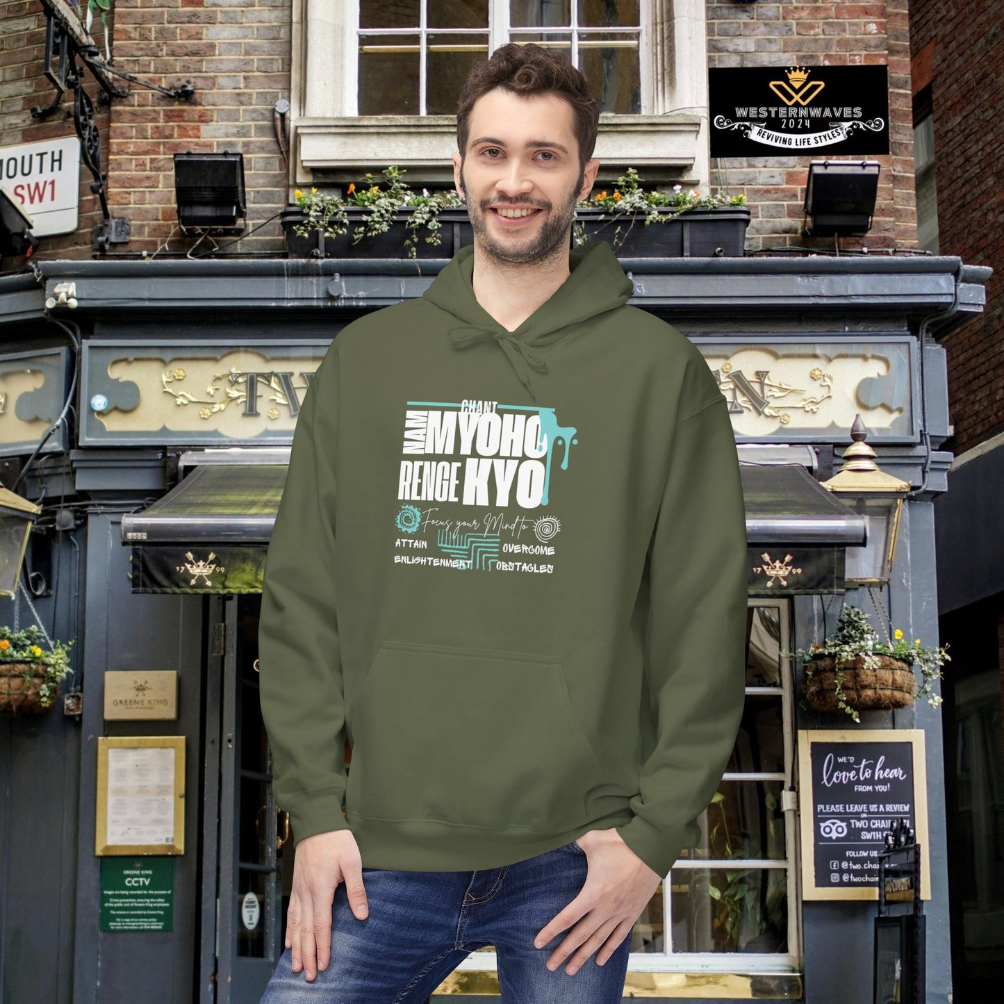 Unisex Midweight Softstyle Fleece Hoodie_ N3+ Series USMWSSFH PT2WW004_ Limited Edition Luxuriously Soft 100% Cotton Face by WesternWaves: