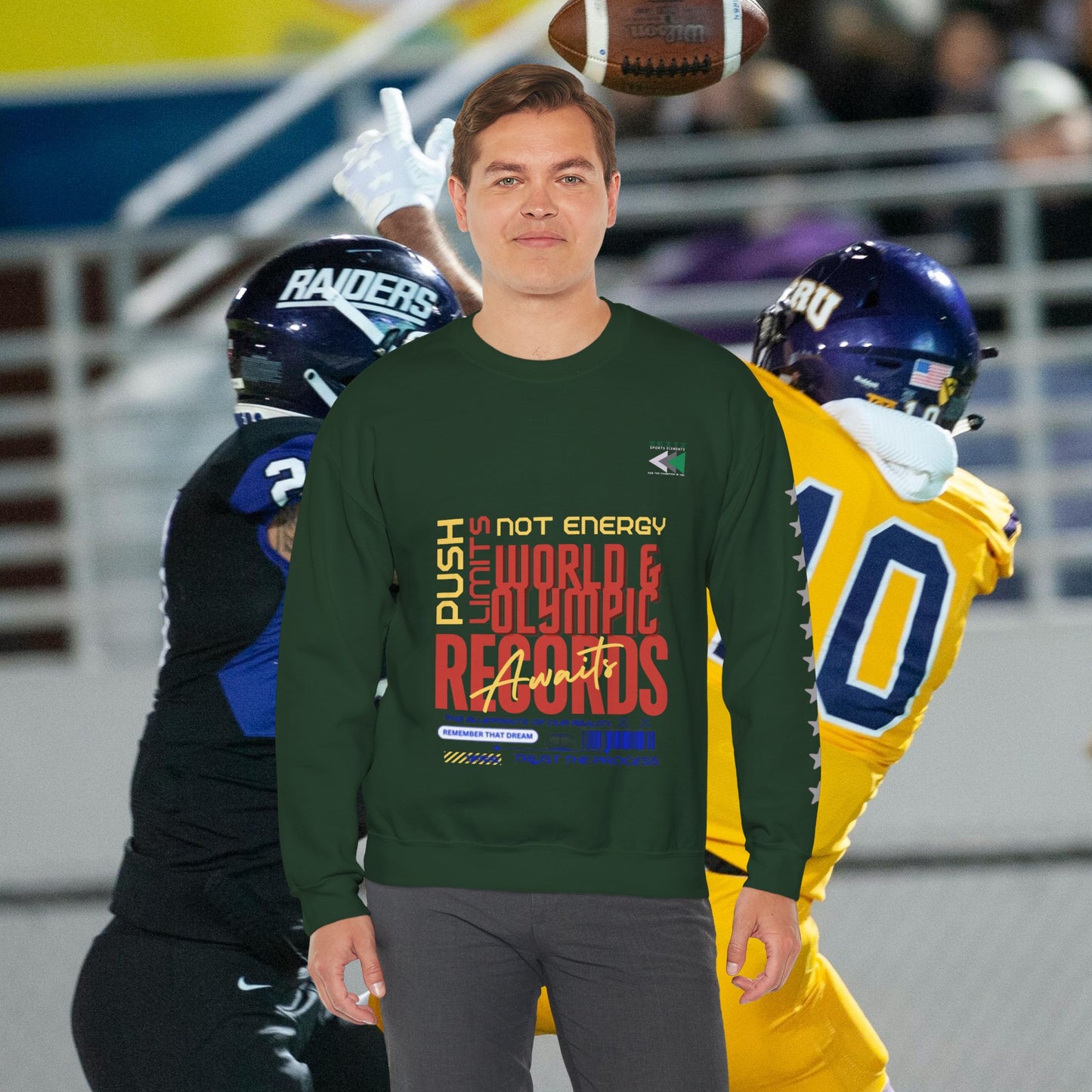Unisex Heavy Blend™ Crewneck Sweatshirt_ N2 Sports Series UHBCSS PT2WW006_ Limited Edition ‘Zeztz’ Brand Sports Elements by WesternWaves: