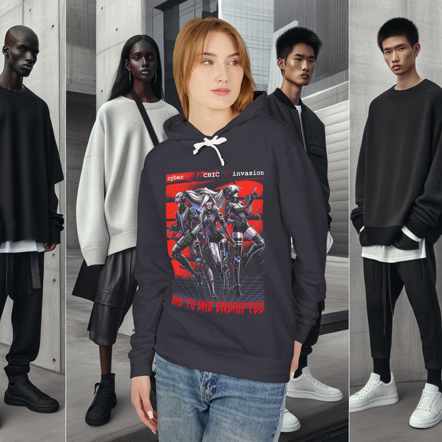 Unisex Lightweight Hooded Sweatshirt_ Series UWD 051_ Limited Edition Raw Streetwear by WesternWaves:
